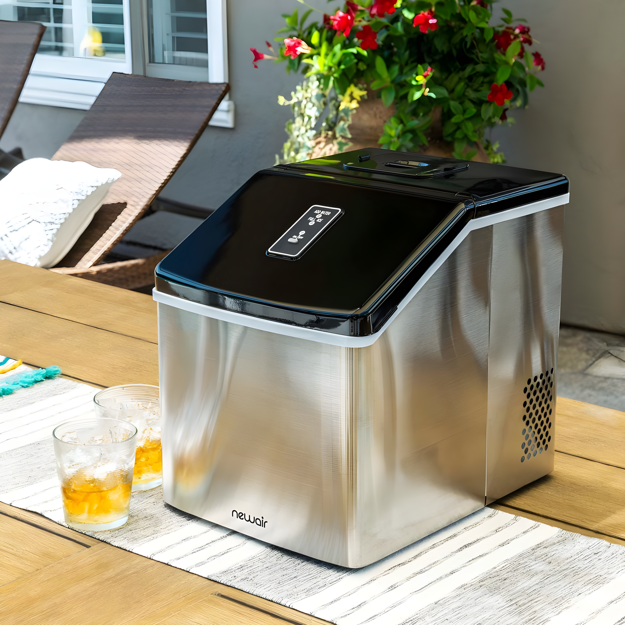 Newair Countertop Clear Ice Maker, 40 lbs. of Ice a Day with Easy to Clean BPA-Free Parts, Perfect for Cocktails, Scotch, Soda and More
