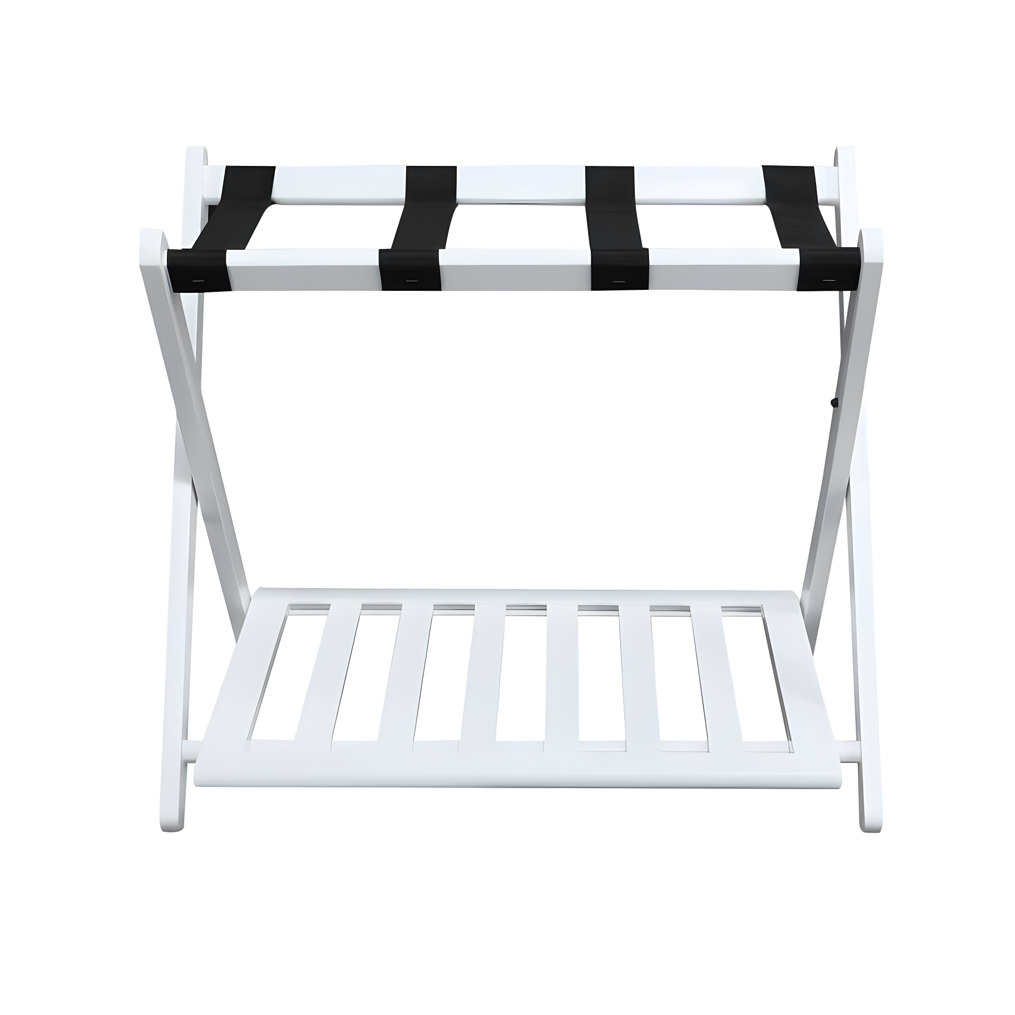 Luggage Rack with Shelf White : Hotel-Style, Folding, No Assembly Required