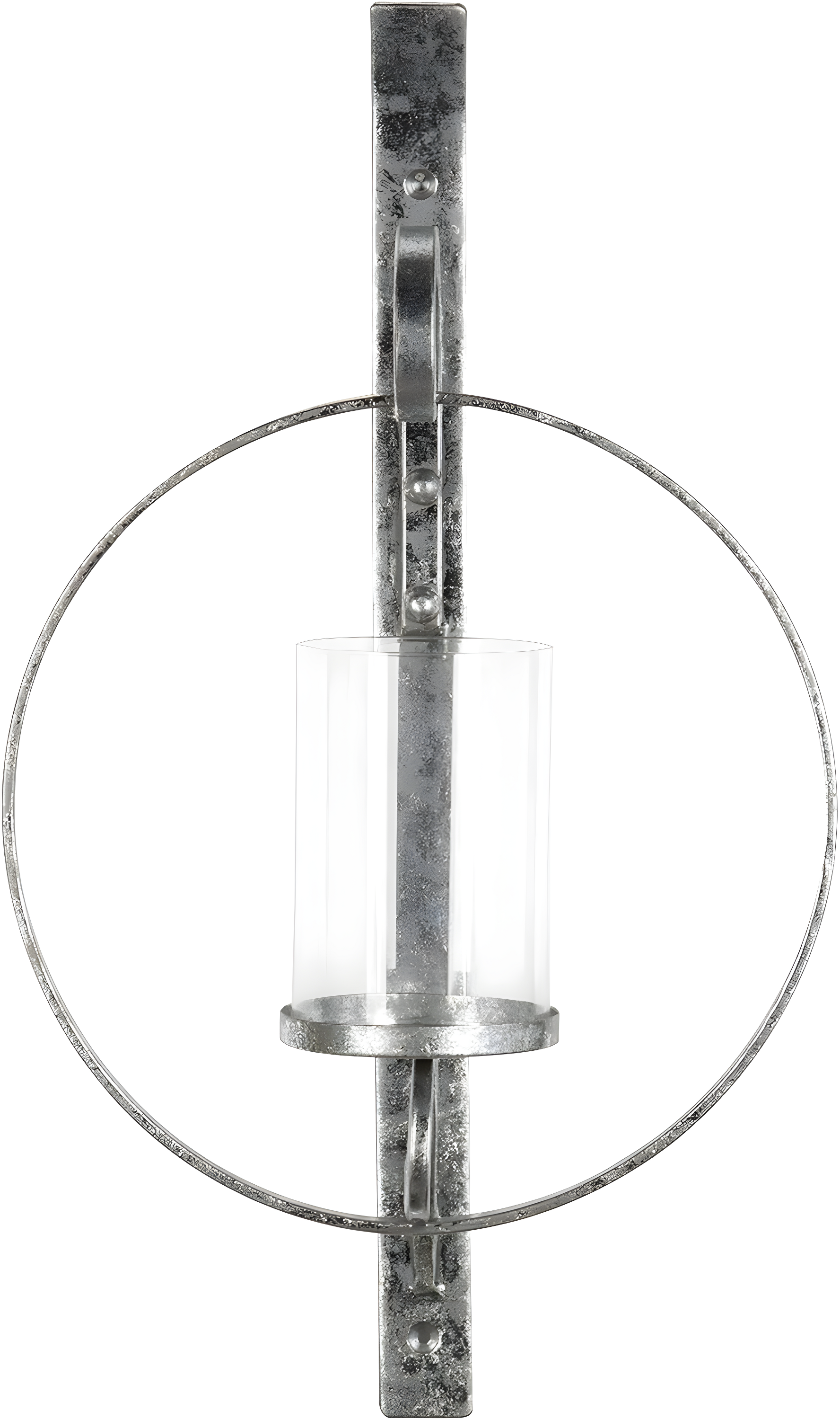 Kate and Laurel Doria Round Metal Wall Sconce, 12x22, Silver