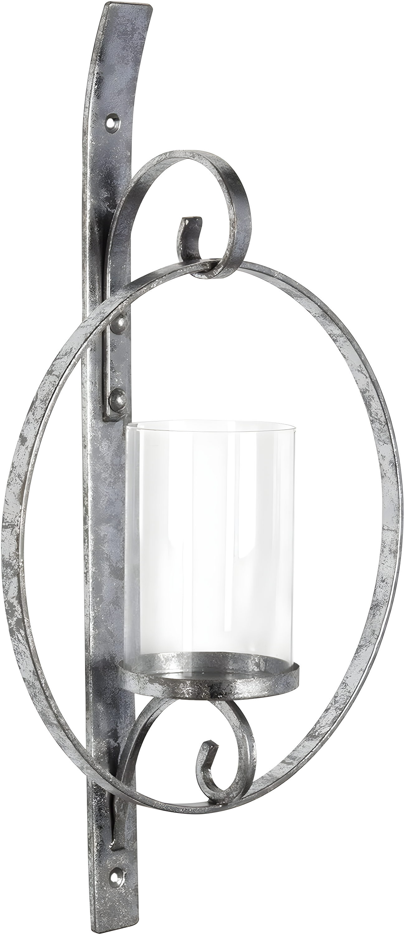Kate and Laurel Doria Round Metal Wall Sconce, 12x22, Silver