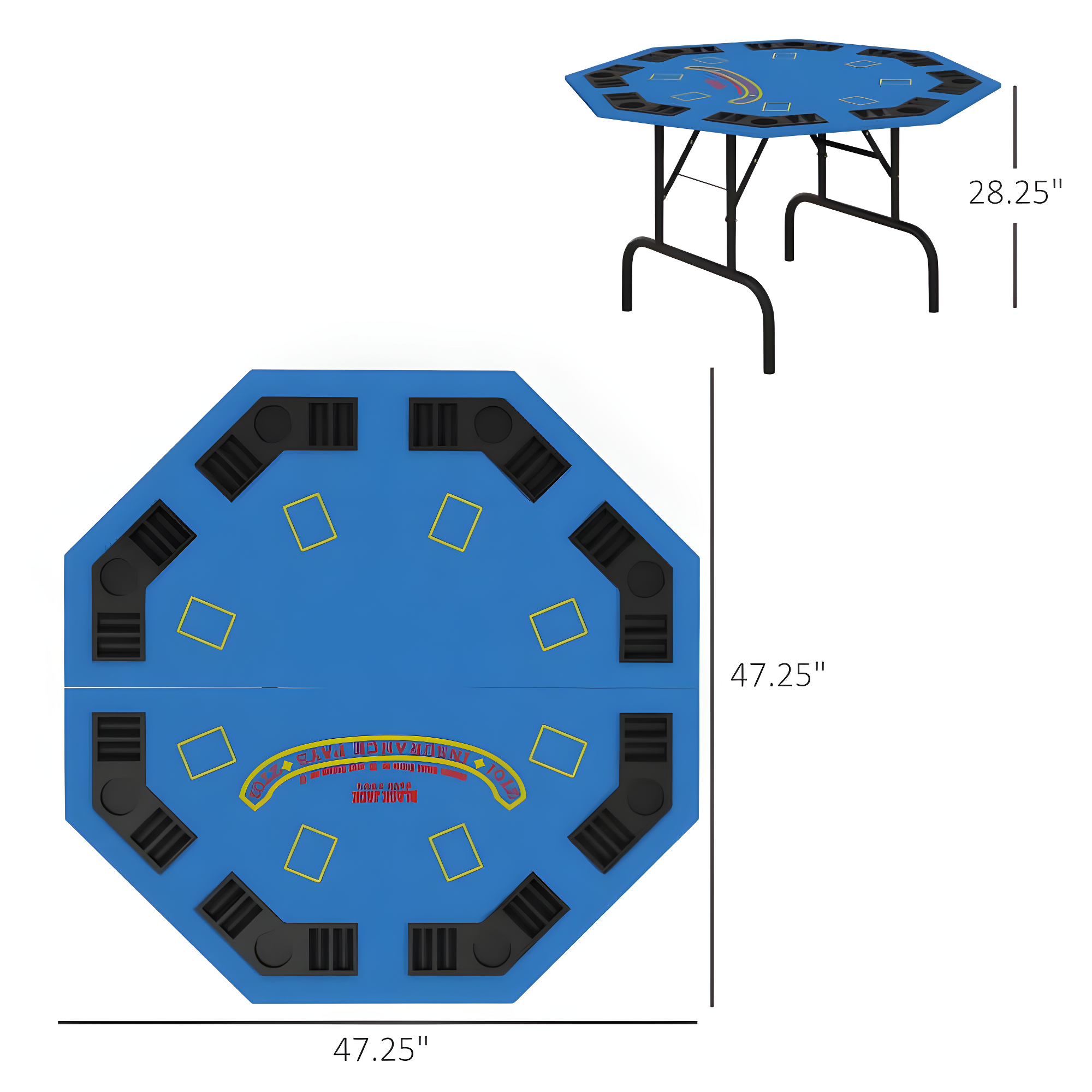 Soozier 48'' 8 - Player Foldable Poker Table