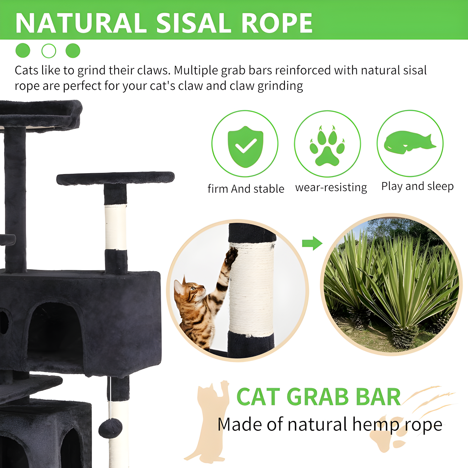 Multi-Level Cat Tree Tower Furniture Activity Center With Scratching Posts, Toys And Condo For Indoor Kittens
