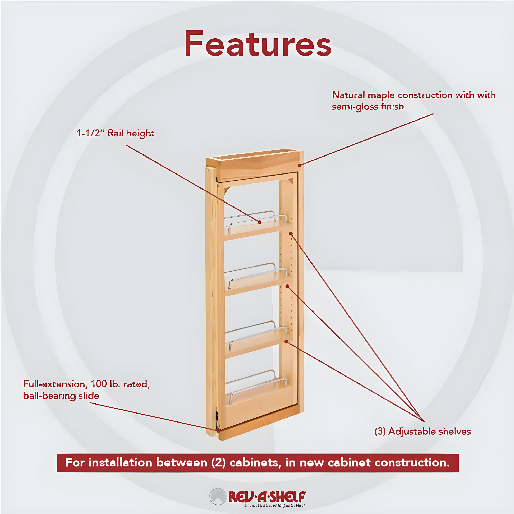 Rev-A-Shelf Rev-A-Shelf Pull Out Kitchen Cabinet Organizer Pantry Spice Rack