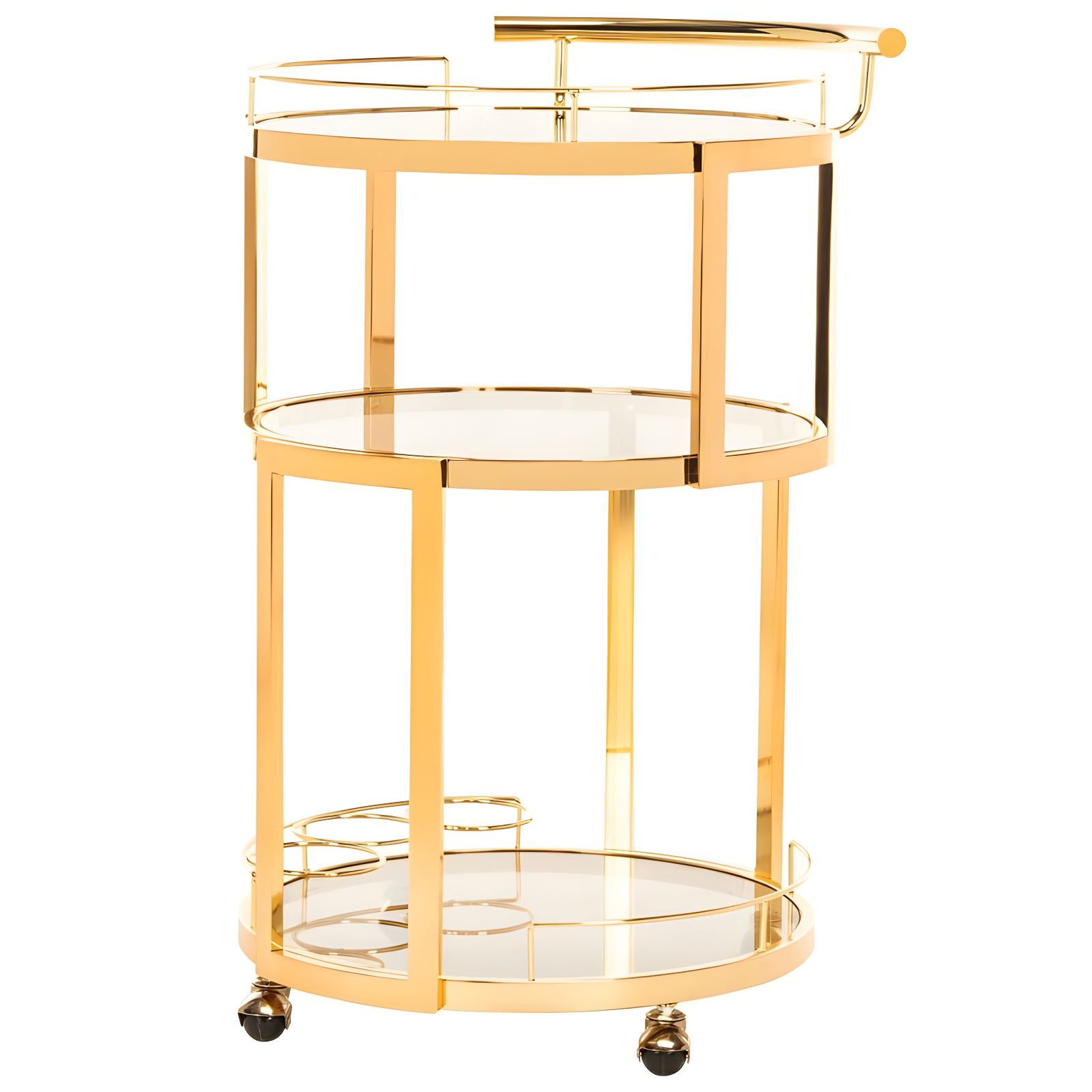 Rio 3 Tier Round Bar Cart - BCT8002A - Gold/Tea - Safavieh