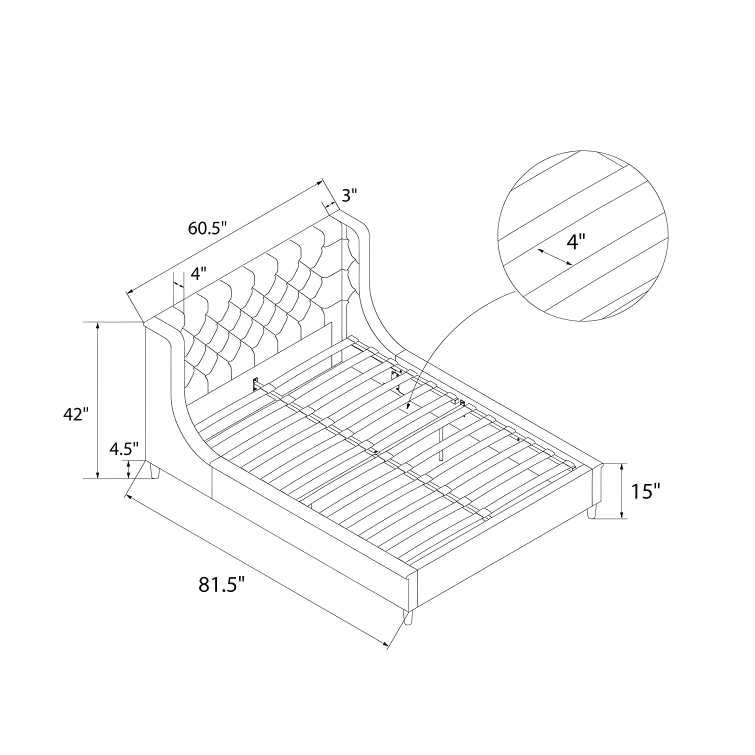 Ambrosia Full Platform Bed