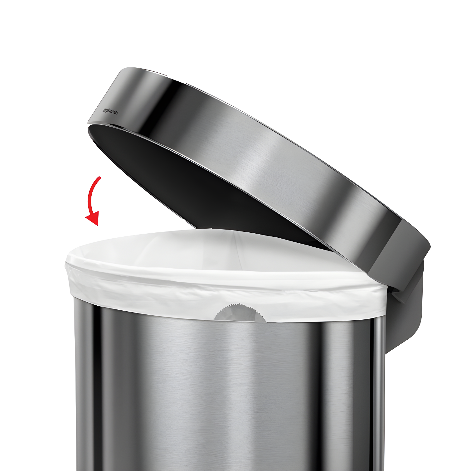 simplehuman Semi-Round Hands-Free Kitchen Step Trash Can with Soft-Close Lid