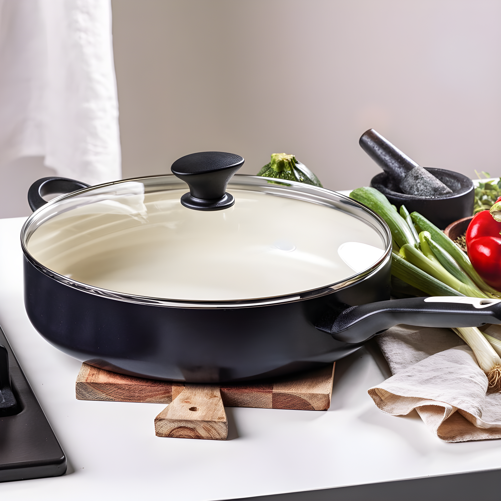 GreenPan Rio Healthy Ceramic Nonstick 5Qt Saute Pan with Lid
