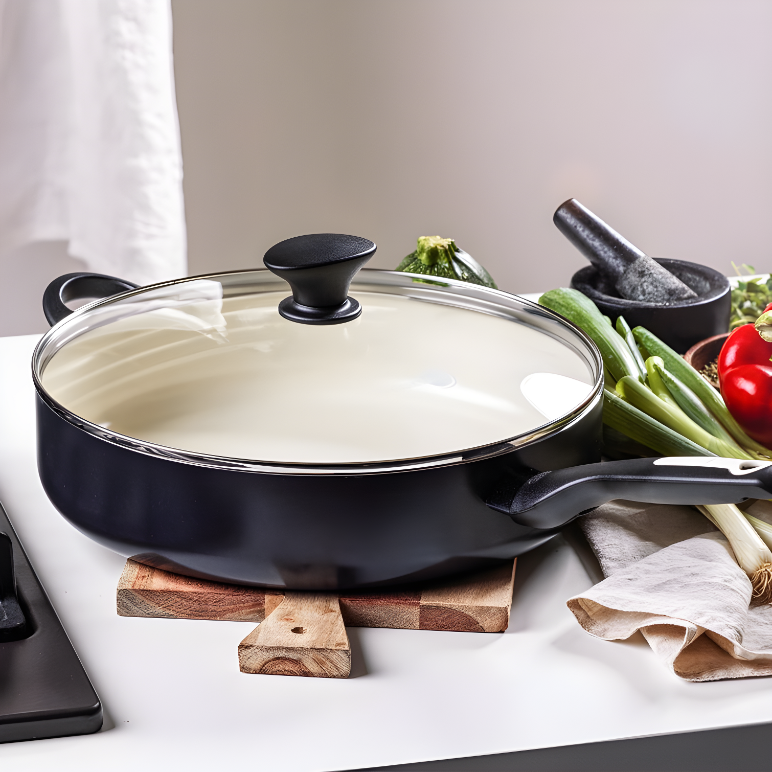 GreenPan Rio Healthy Ceramic Nonstick 5Qt Saute Pan with Lid