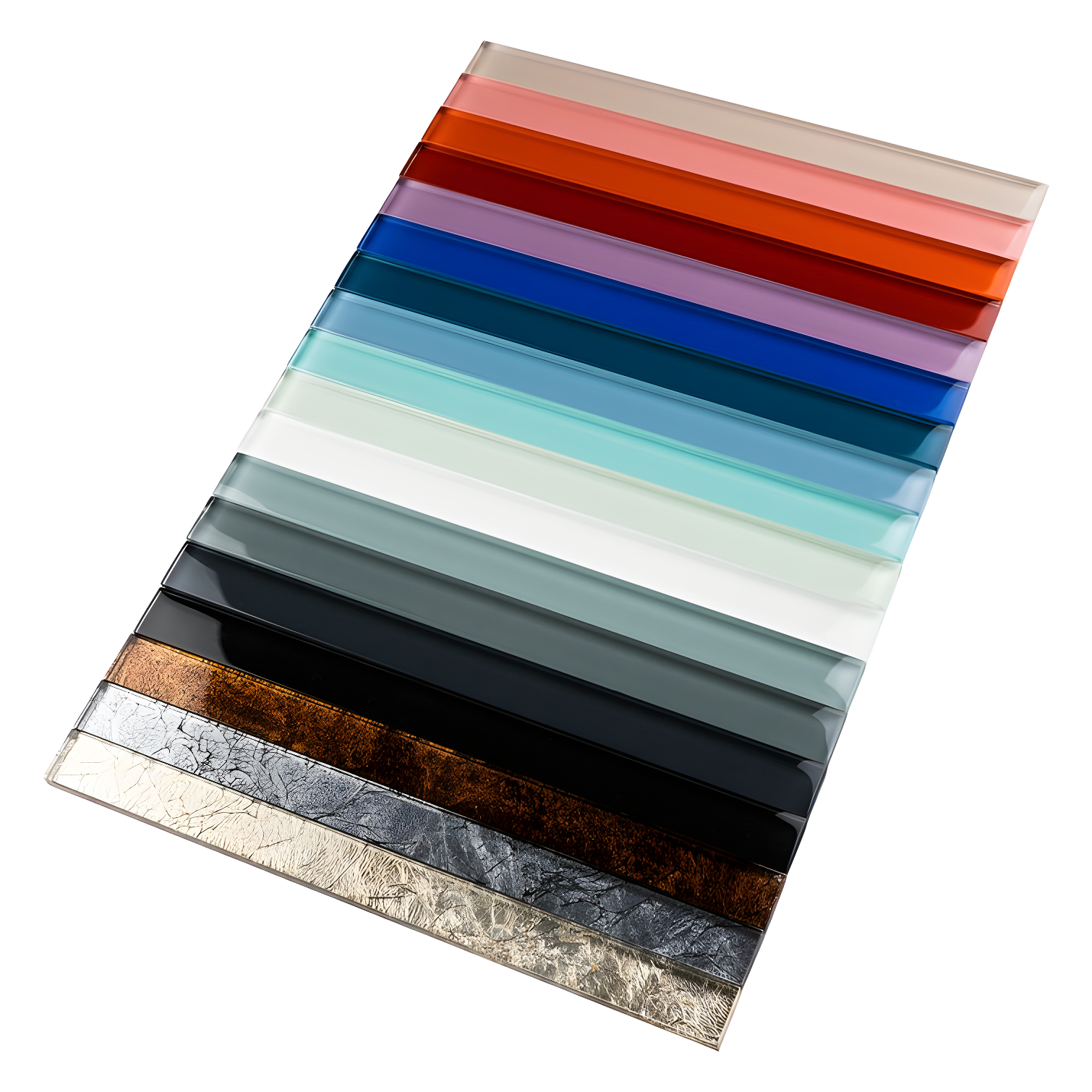 Pencil 1'' x 11.75'' Glass Border Tile (Set of 11)