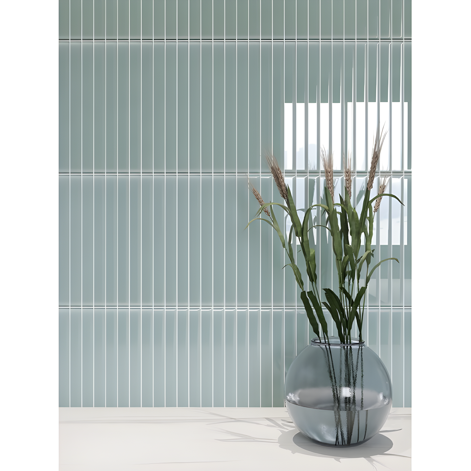 Pencil 1'' x 11.75'' Glass Border Tile (Set of 11)
