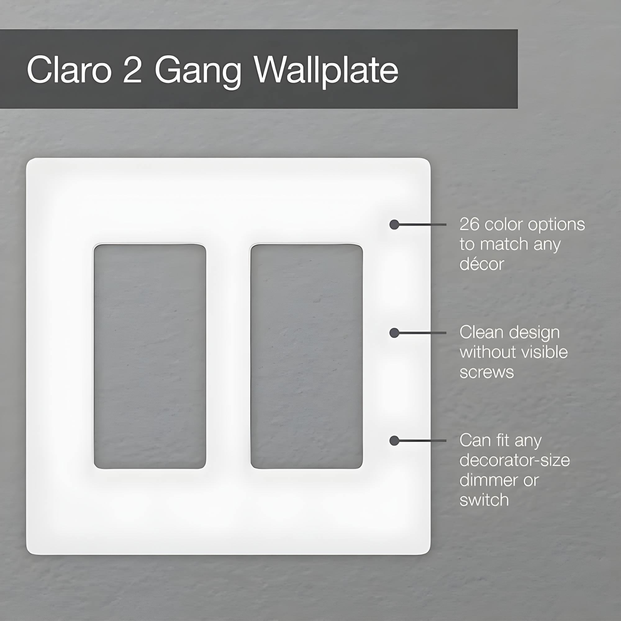 Lutron Lutron White Dual Gang Rocker Plastic Decorator Faceplate 1 pk