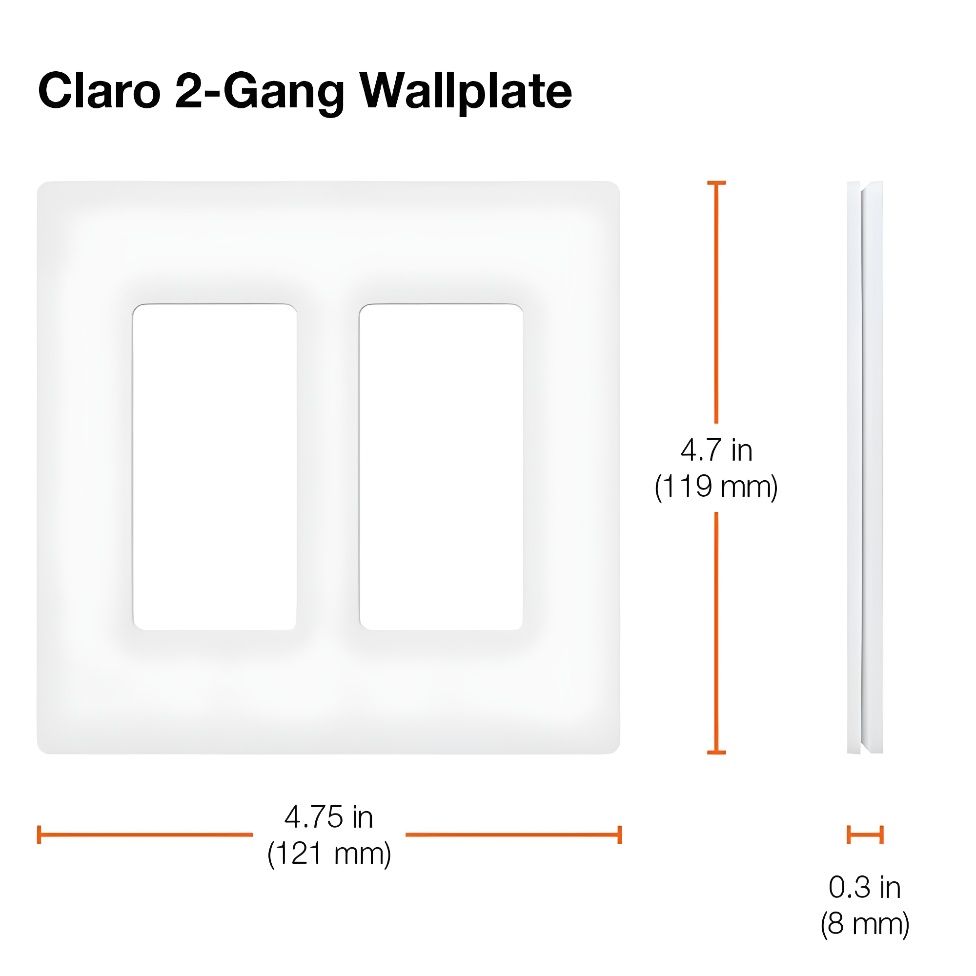 Lutron Lutron White Dual Gang Rocker Plastic Decorator Faceplate 1 pk