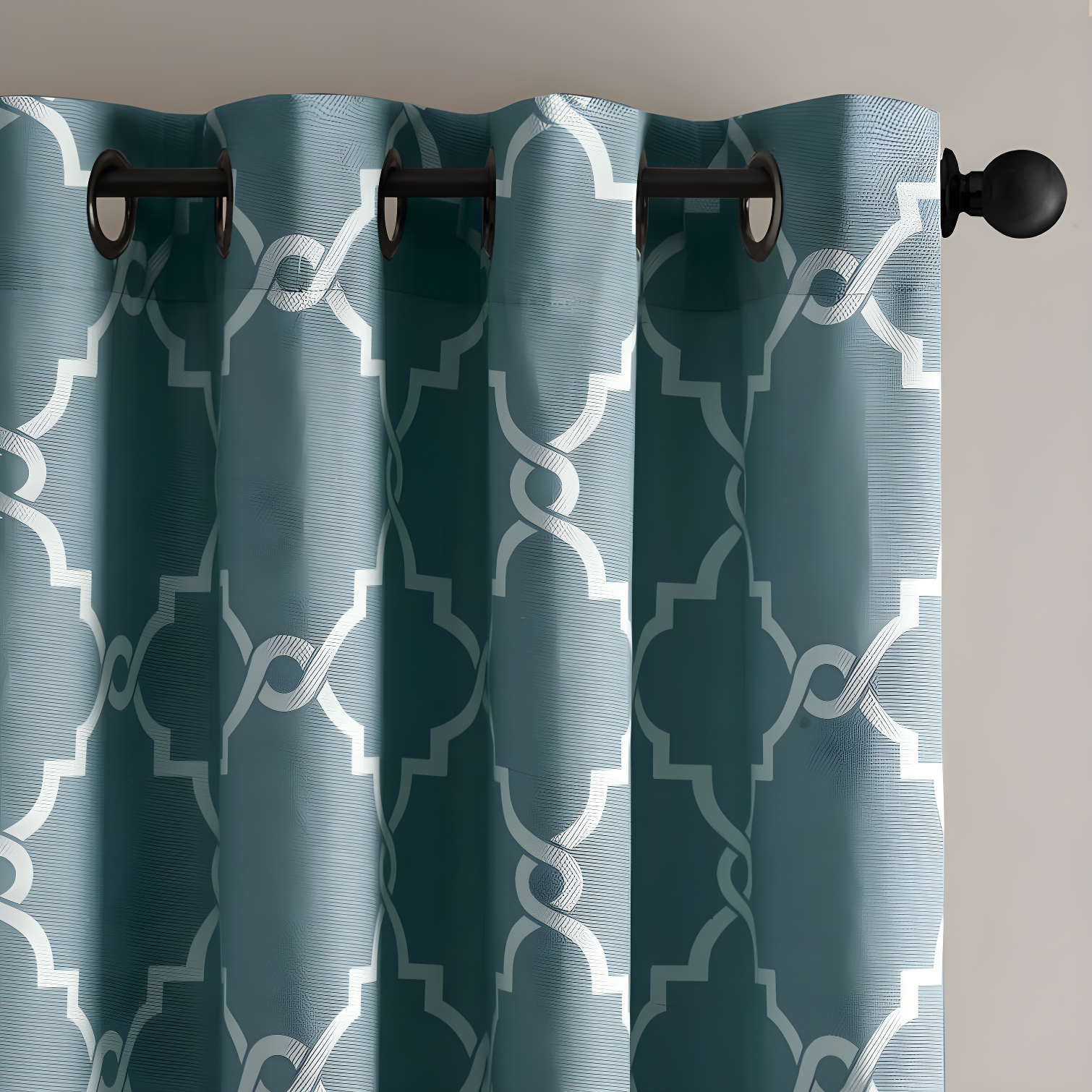 Madison Park Fretwork Print Grommet Top Single Window Curtain Panel