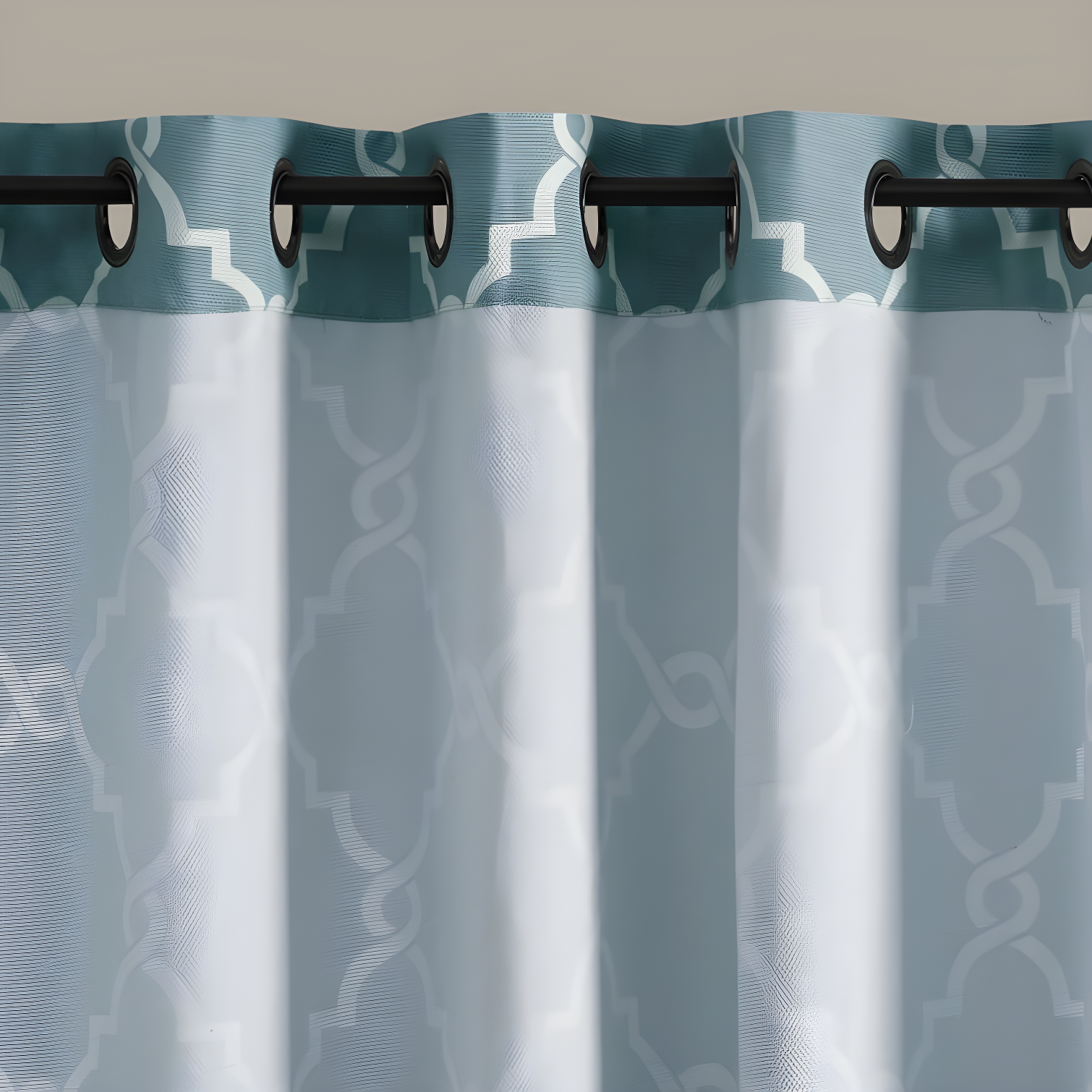 Madison Park Fretwork Print Grommet Top Single Window Curtain Panel