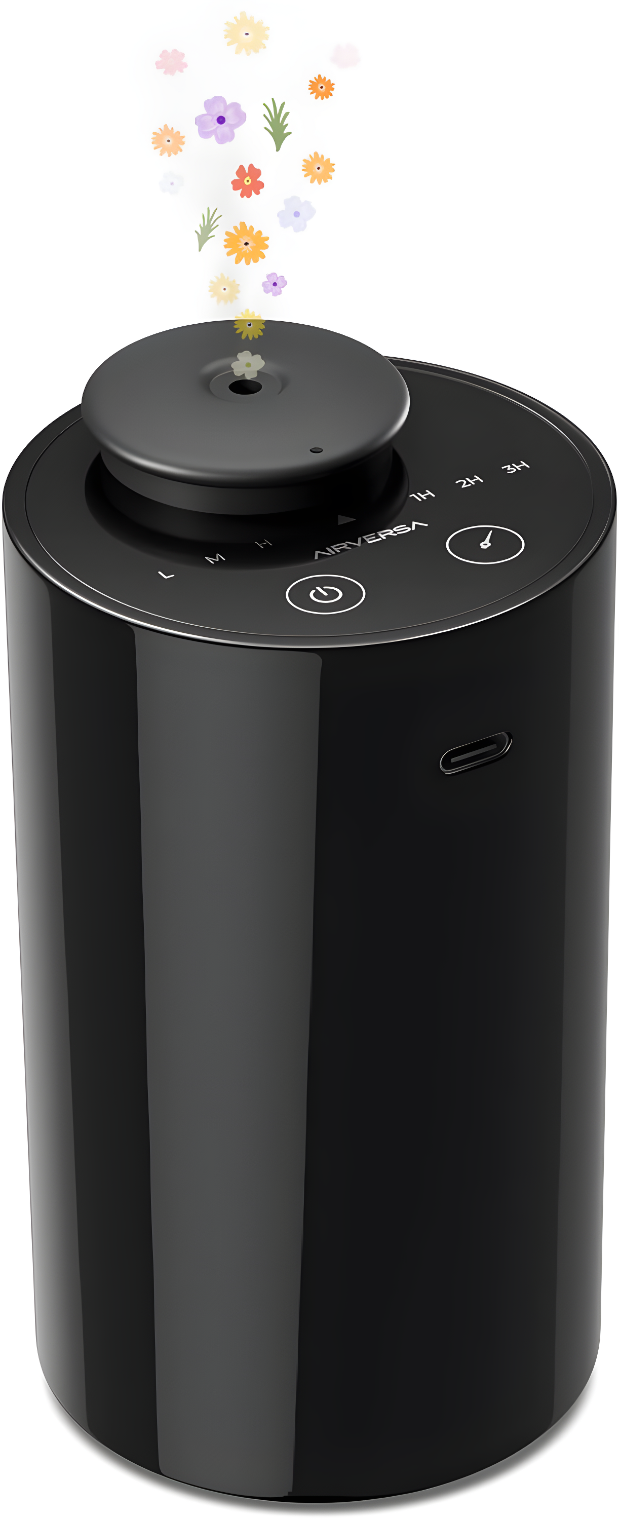 QUALITY FLOORING INC. Waterless Diffuser For Essential Oil Nebulizer, Battery Operated Mini Scent Air Machine, Aromatherapy Nebulizer Diffuser, 1/2/3 Hours/Continuous Mode, 3 Levels Of Nebulization, Suitable For Home, Room, Car, Office AN6 Black