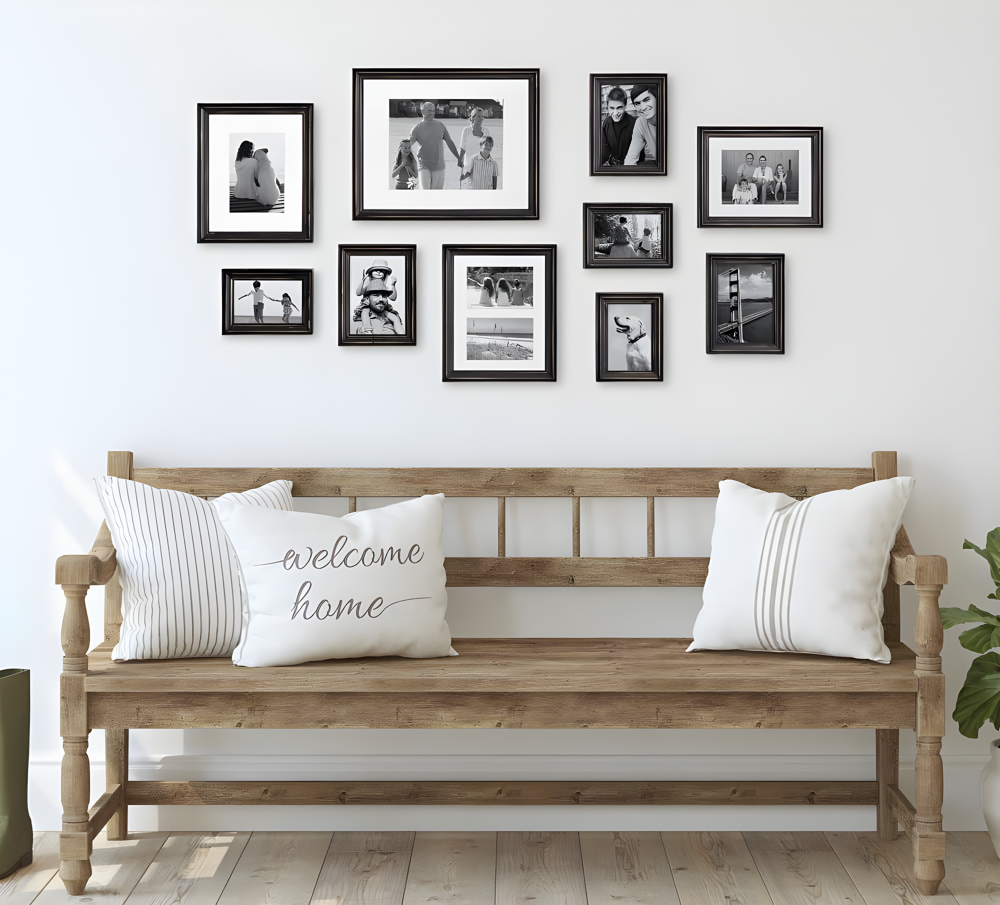 10pc Bordeaux Frame Box Set Black - Kate & Laurel All Things Decor: Wall Display, Modern Style