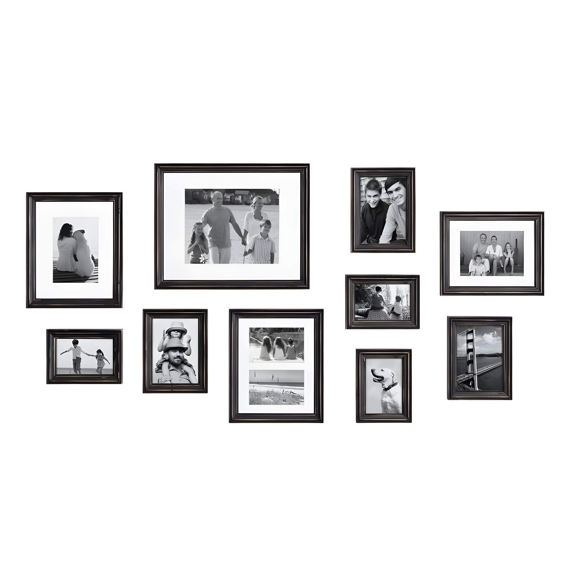 10pc Bordeaux Frame Box Set Black - Kate & Laurel All Things Decor: Wall Display, Modern Style