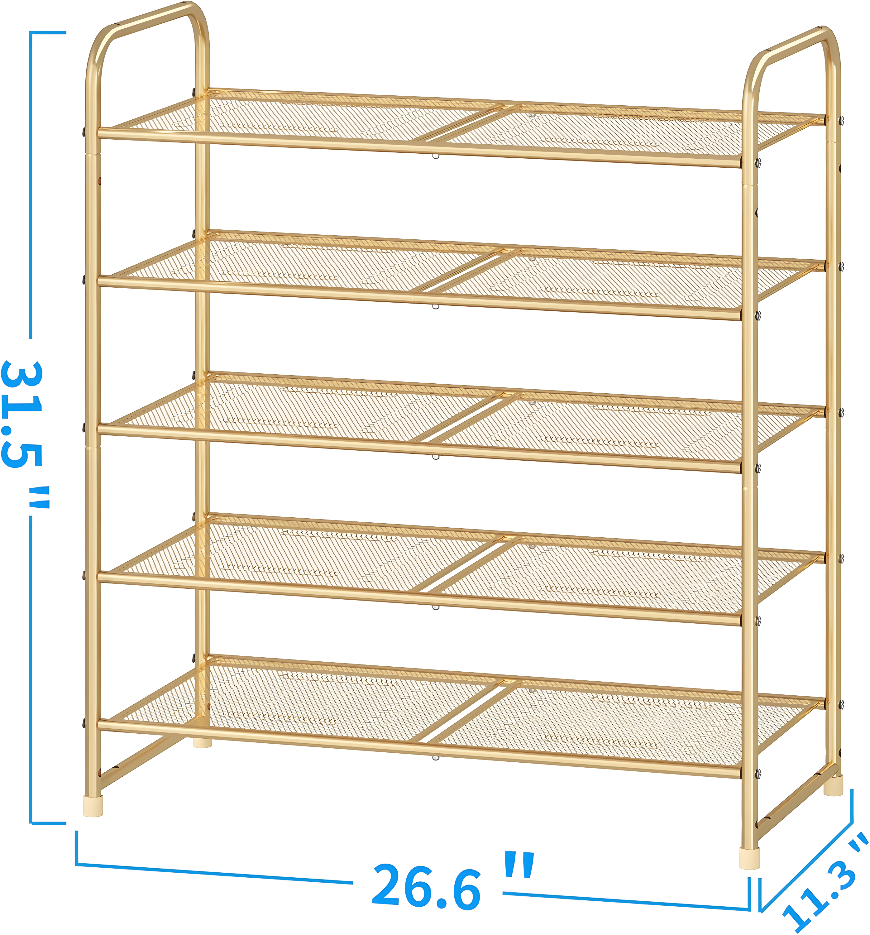 Rebrilliant 5-Tier Stackable Shoe Rack, Expandable & Adjustable Shoe Organizer Storage Shelf