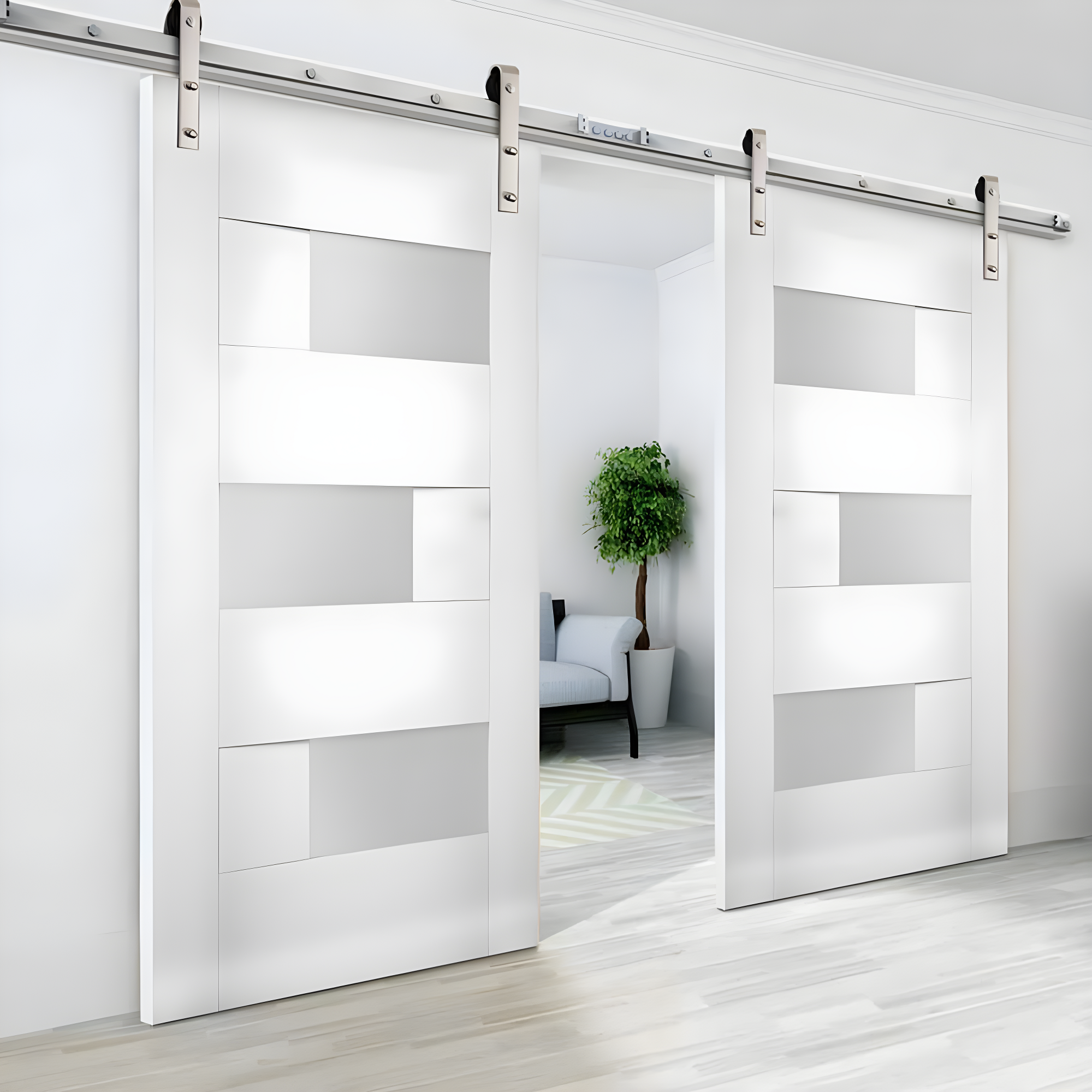 VDomDoors Sete Frosted Glass Standard White Door Slab