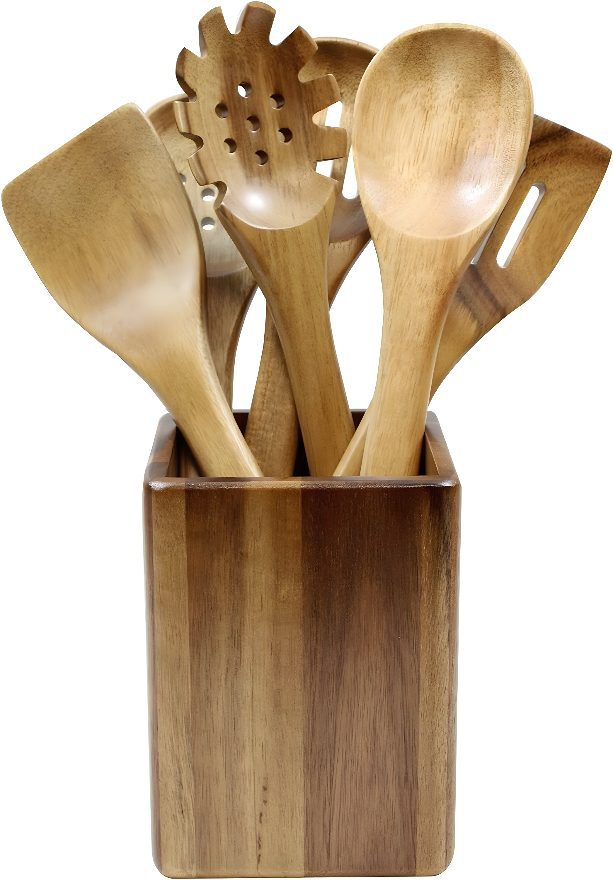 TableCraft Elements 6pc Acacia Kitchen Utensil Set with Holder