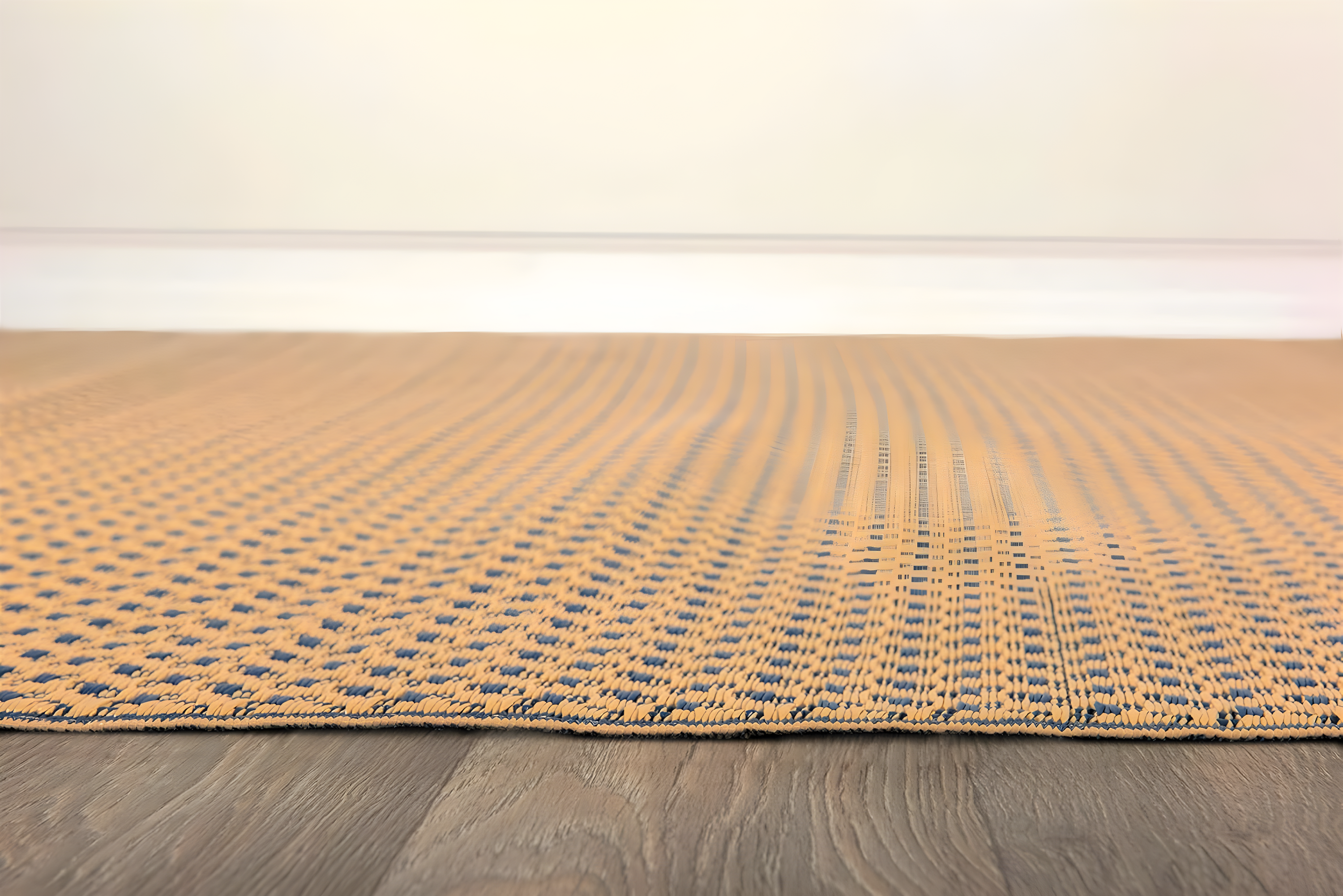 World Rug Gallery Contemporay Solid Reversible Plastic Indoor and Outdoor Rugs - NAVY 3'x5'