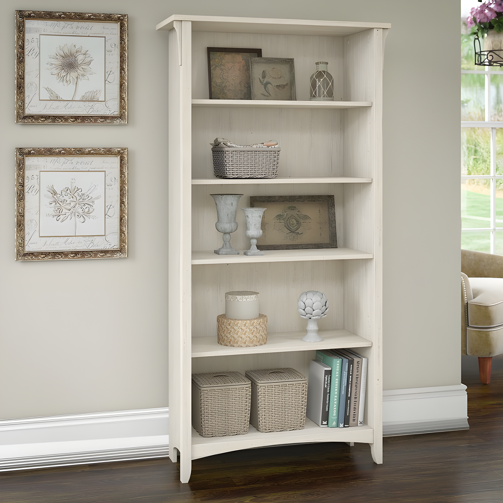 Khadesha 5 Shelf 63" Standard Bookcase