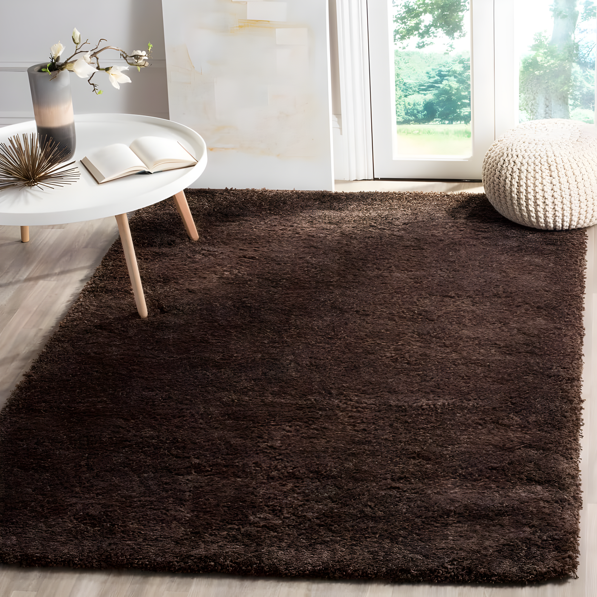 Shag SG151 Power Loomed Indoor Area Rug - Brown - 5'3"x7'6" - Safavieh.