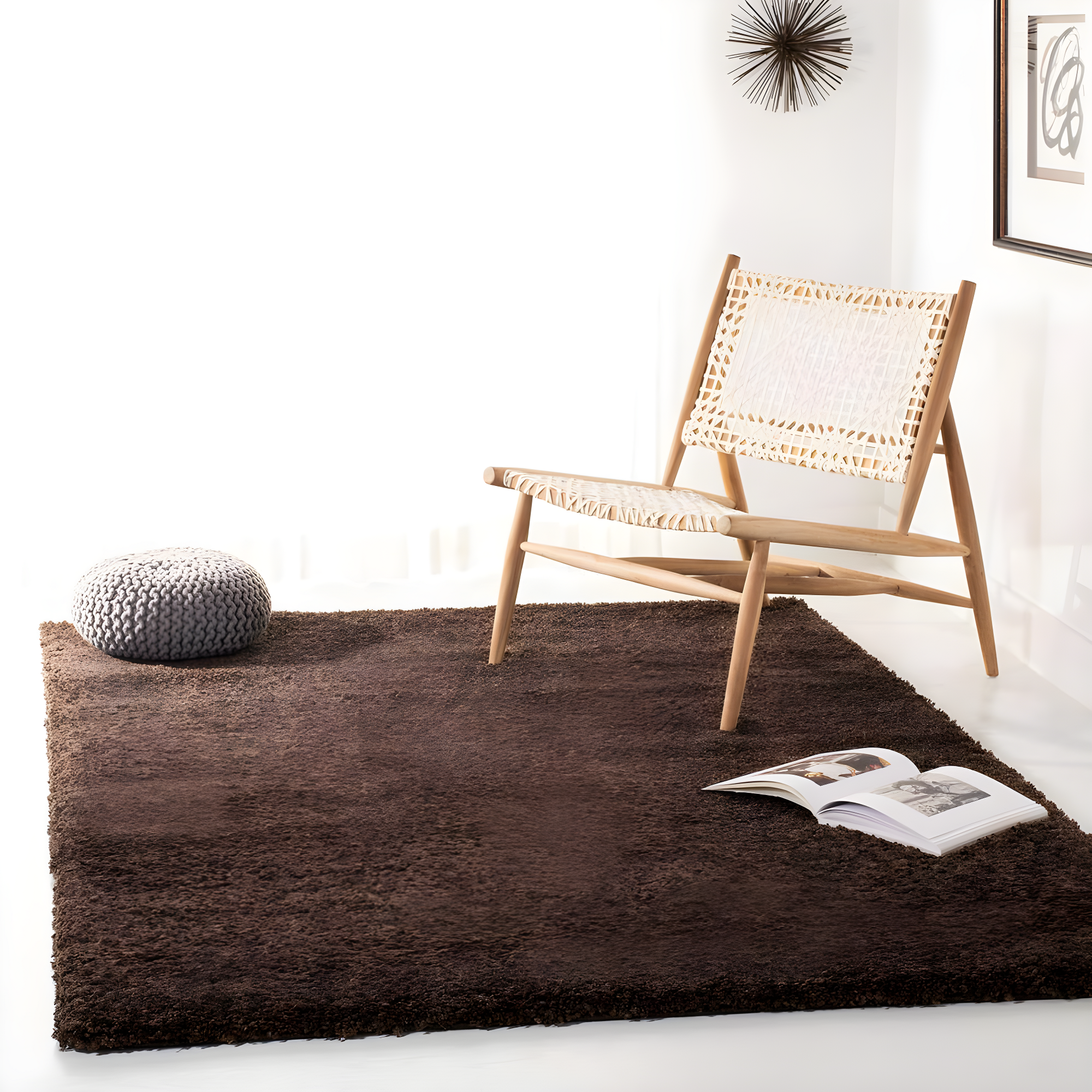 Shag SG151 Power Loomed Indoor Area Rug - Brown - 5'3"x7'6" - Safavieh.