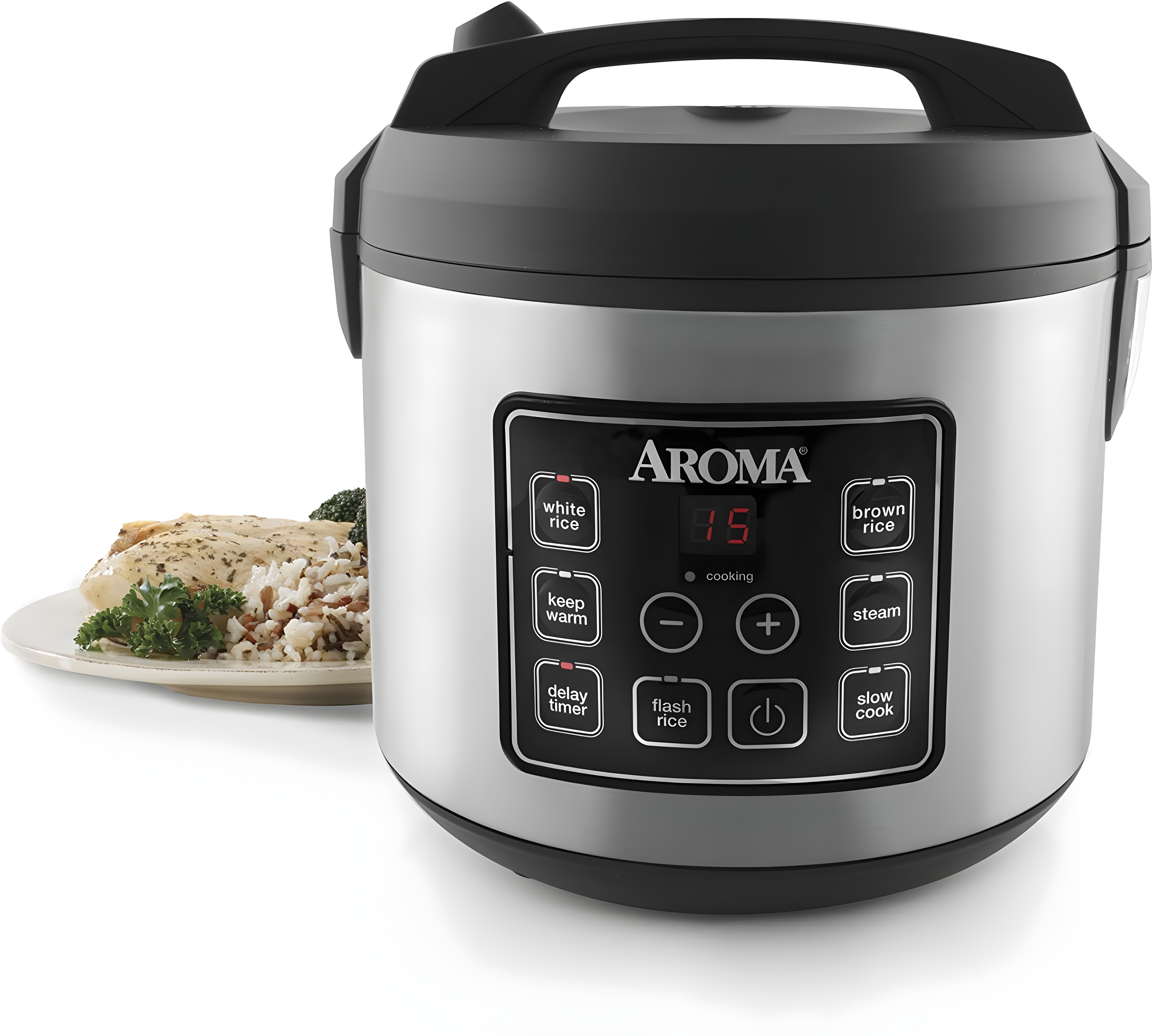 Aroma Aroma 5 Qt. Cool Touch Digital Slow Cooker, Food Steamer and Rice Cooker