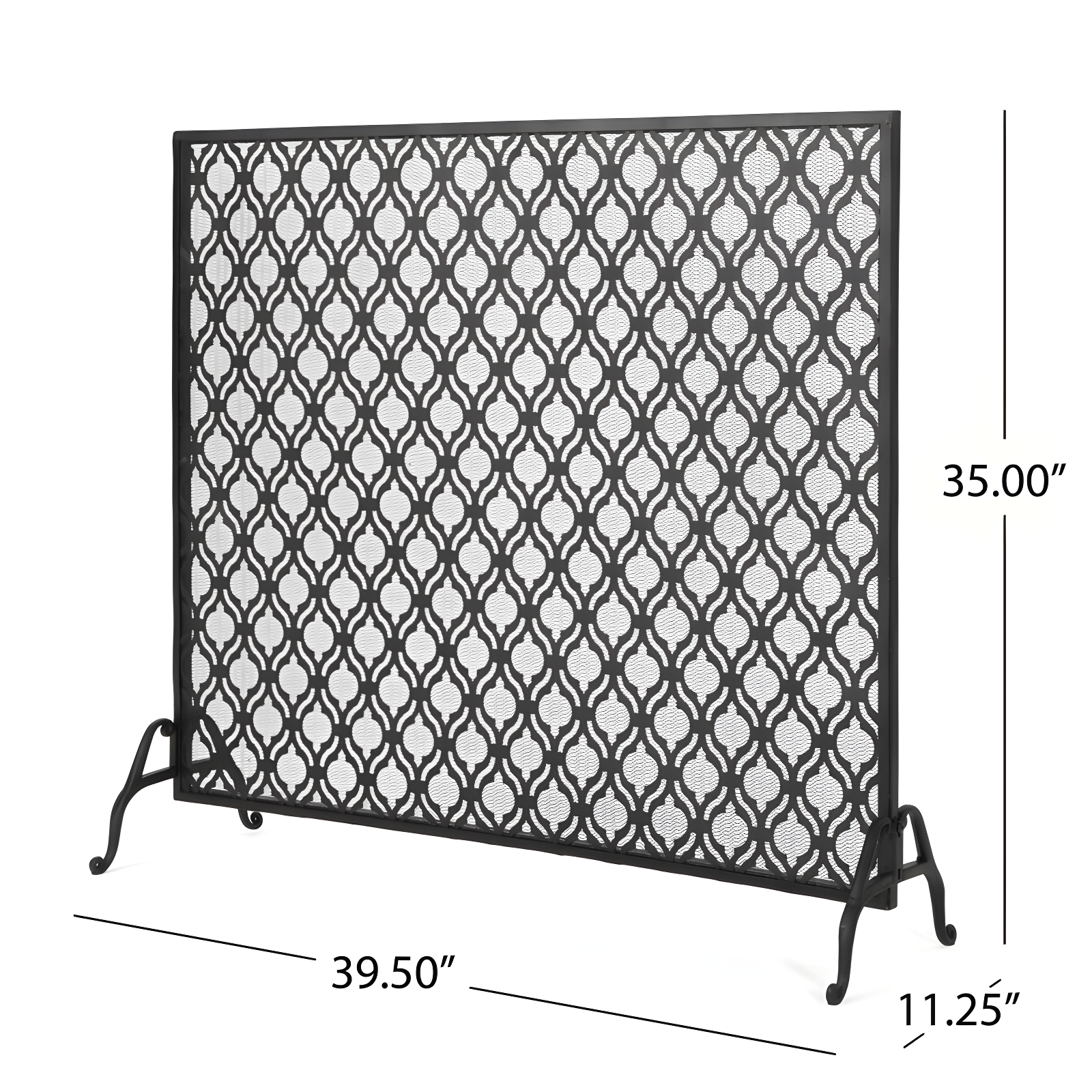 Fleur De Lis Living Tennison 1 Panel Iron Fireplace Screen