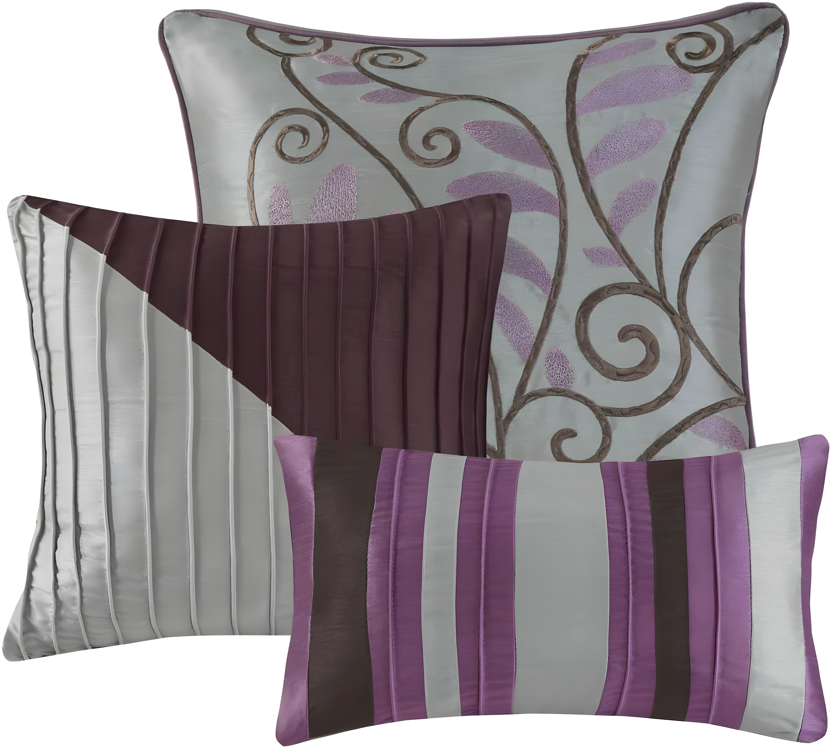 Madison Park Amherst 7 Piece Striped and Pleated Comforter Set