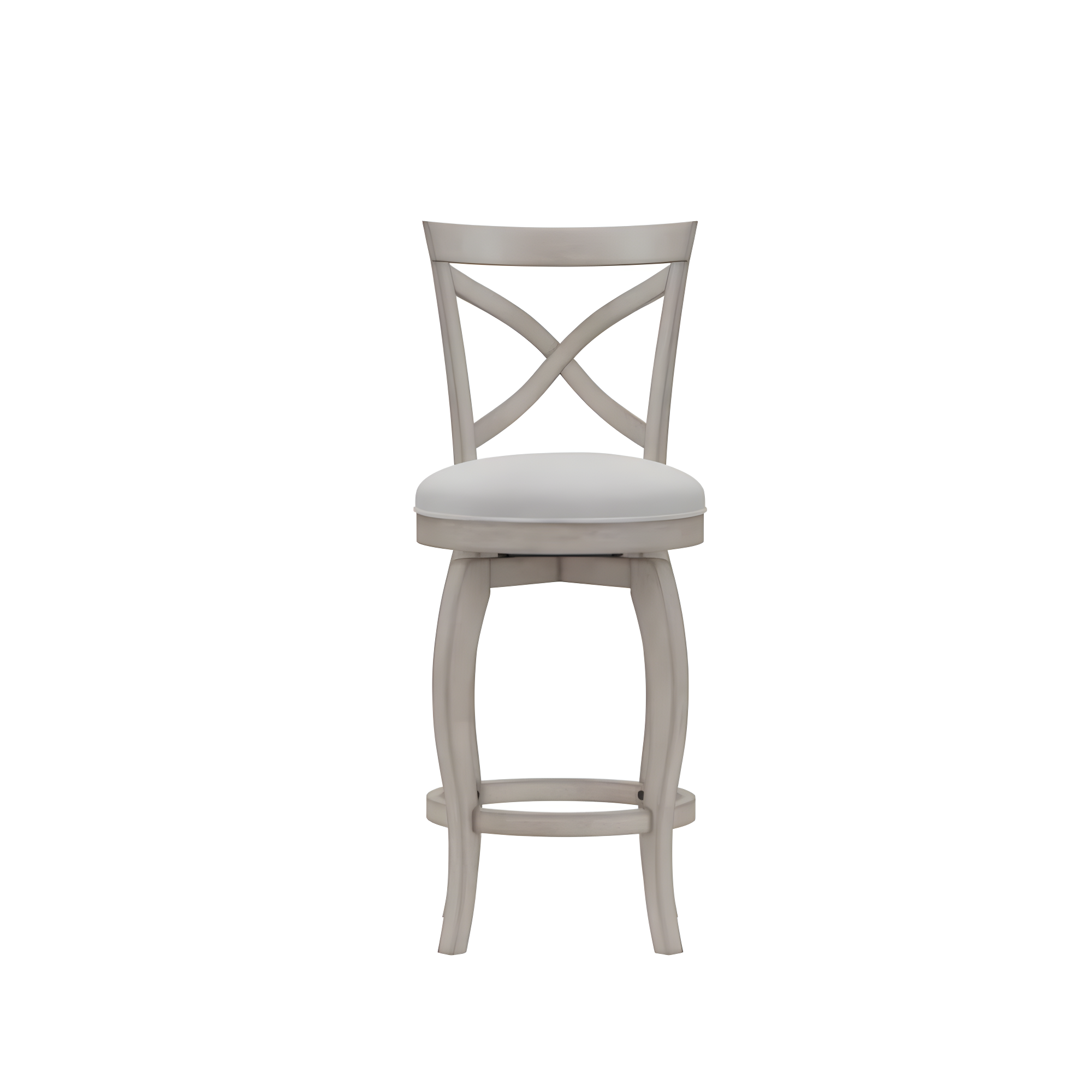 Hillsdale Furniture Ellendale X-Back Wood Padded Swivel Counter Height Stool, Aged Gray