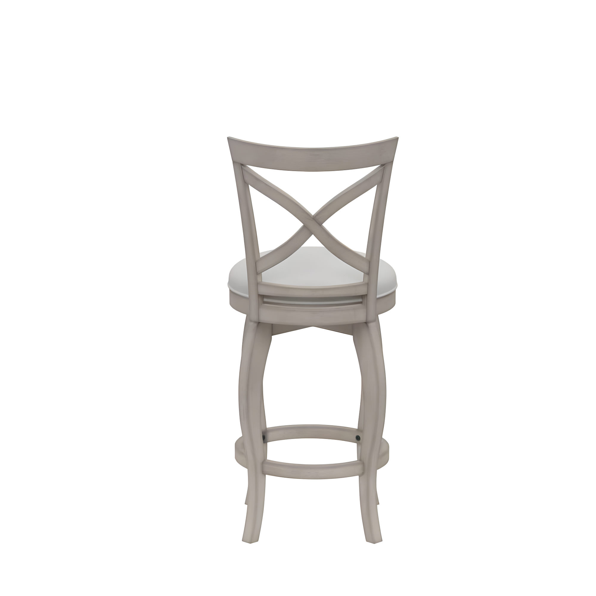 Hillsdale Furniture Ellendale X-Back Wood Padded Swivel Counter Height Stool, Aged Gray