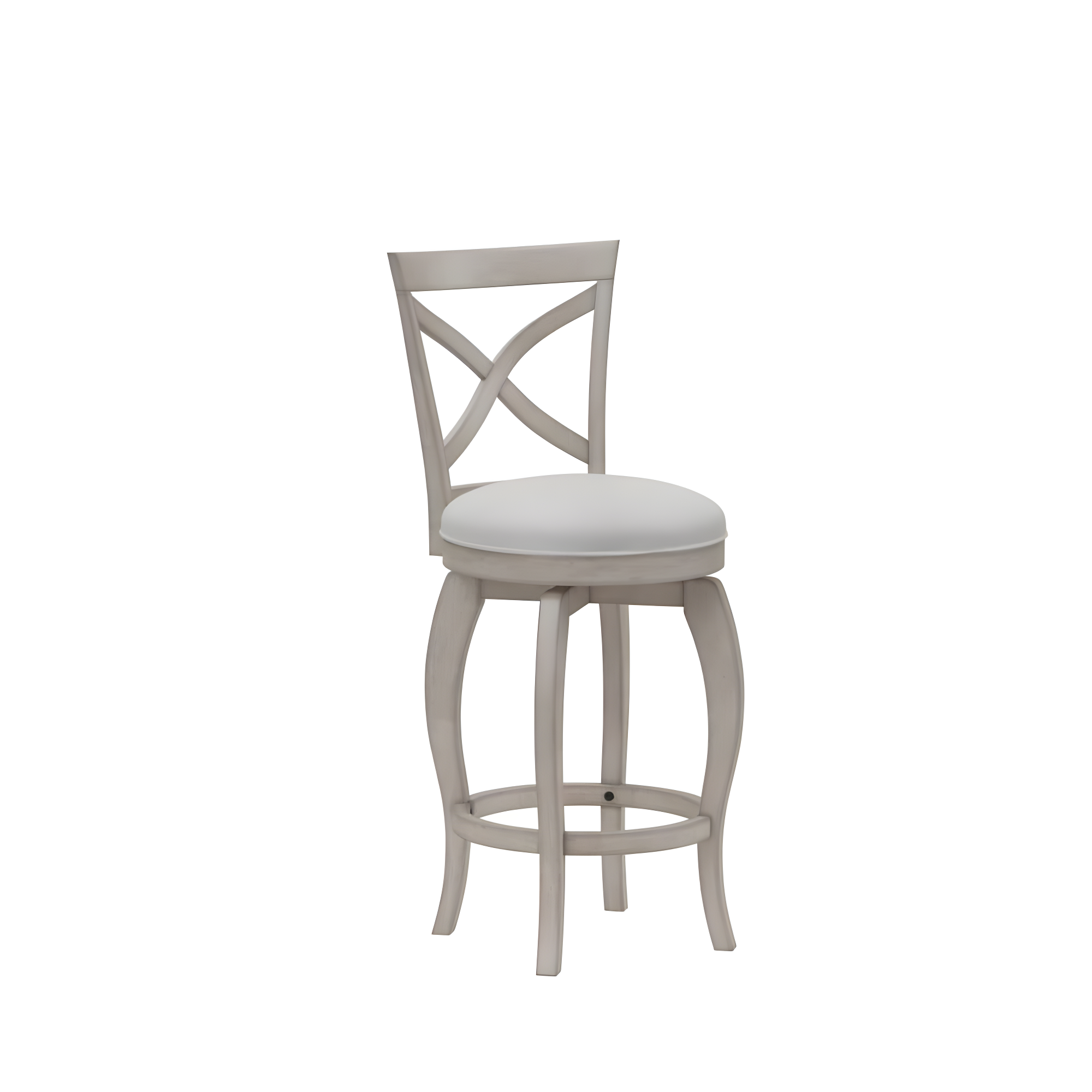 Hillsdale Furniture Ellendale X-Back Wood Padded Swivel Counter Height Stool, Aged Gray