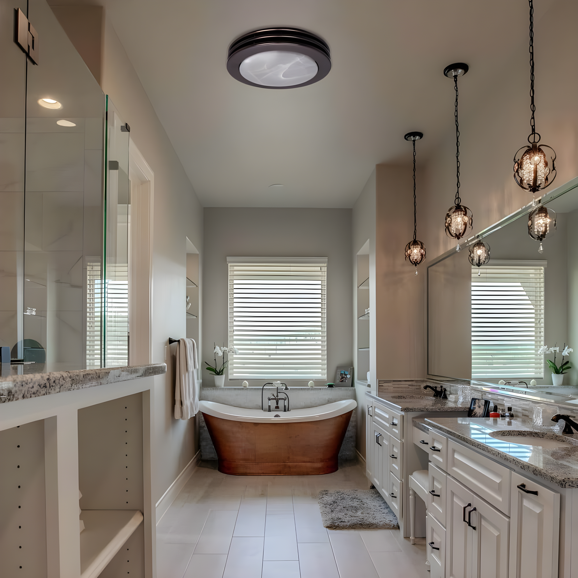 80 CFM Bathroom Fan with LED Light Round Ceiling Exhaust Ventilation Fan