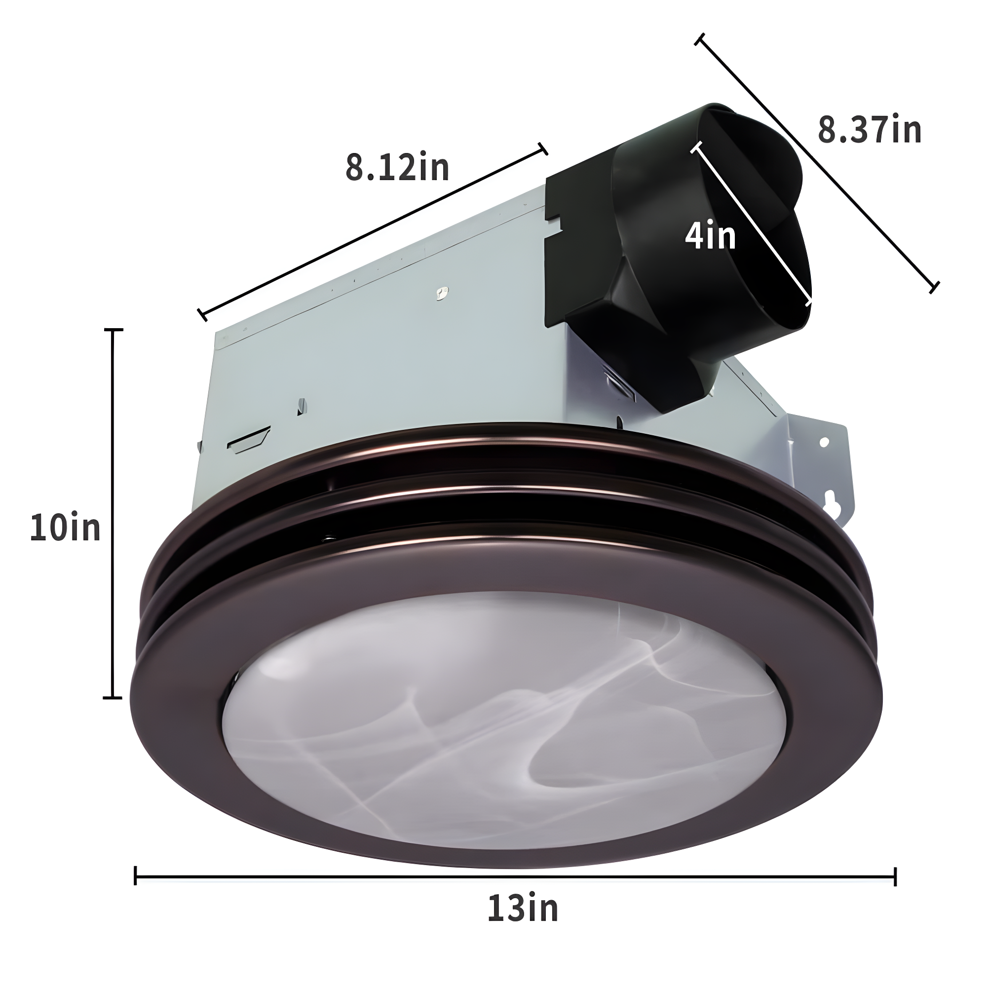 80 CFM Bathroom Fan with LED Light Round Ceiling Exhaust Ventilation Fan