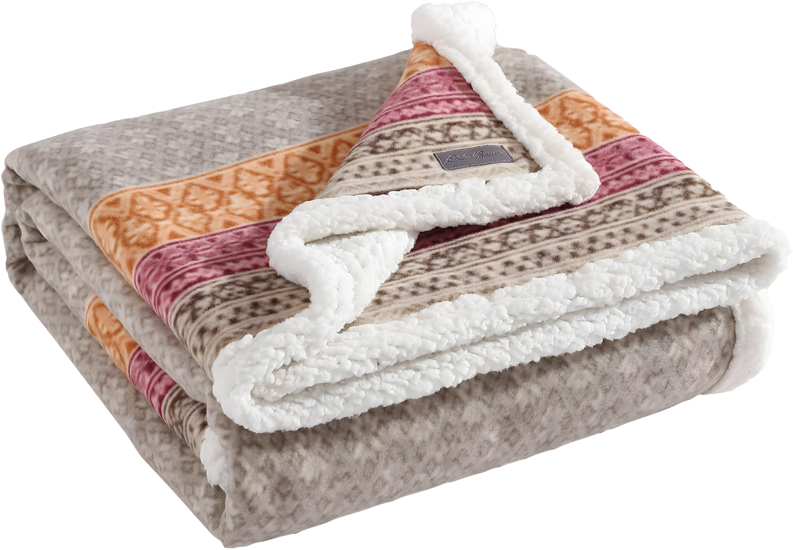 Eddie Bauer Eddie Bauer Printed Plush Fleece/Sherpa Oversized Throw Blanket