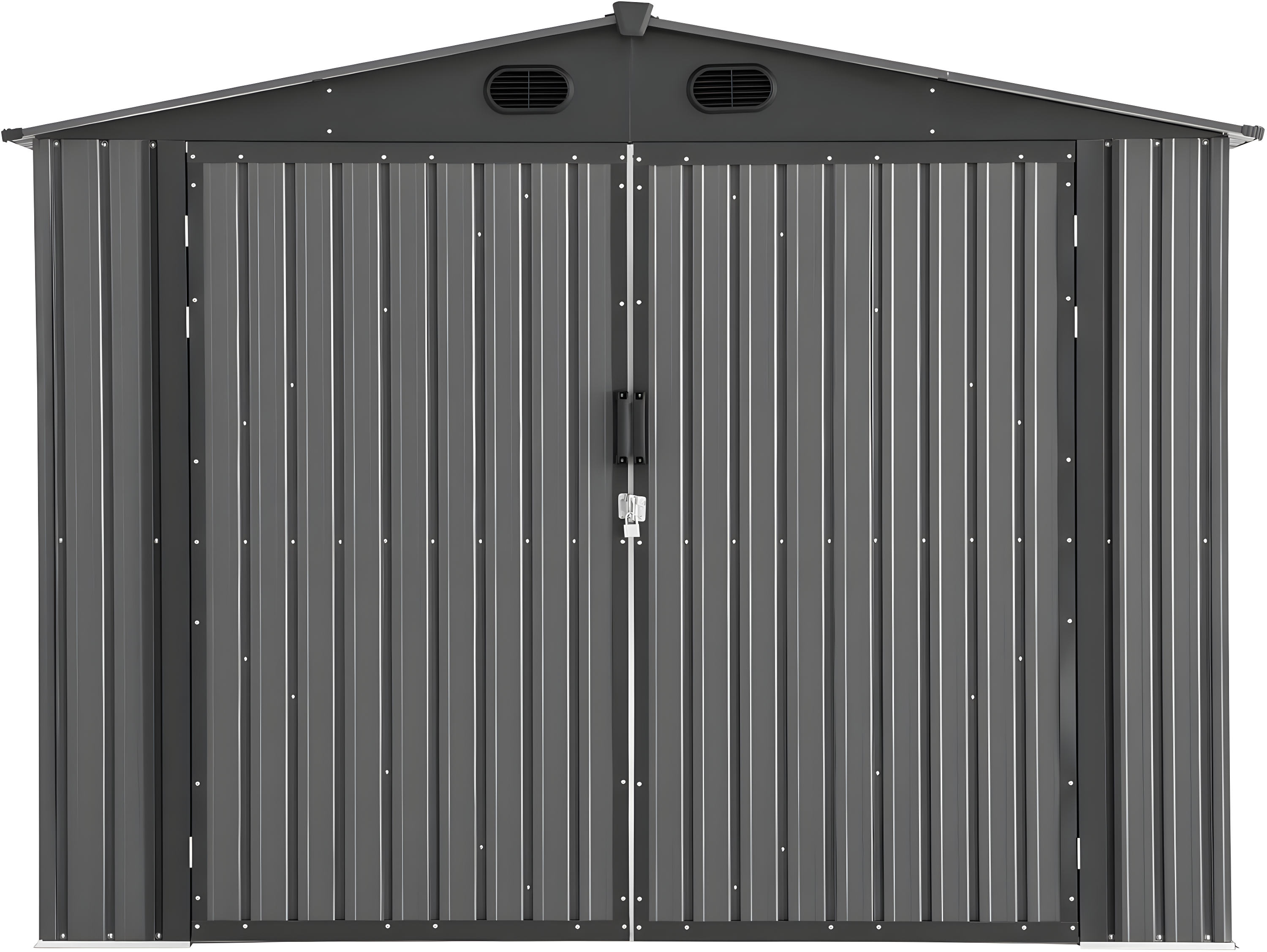 Sunjoy Sunjoy Outdoor Storage Shed 10 x 20 ft. Carport, Patio Metal Utility Large Storage Shed Garage with 2 Doors and 4 Vents, for Car, Truck, Bike, Garbage Can, Tool, Lawnmower