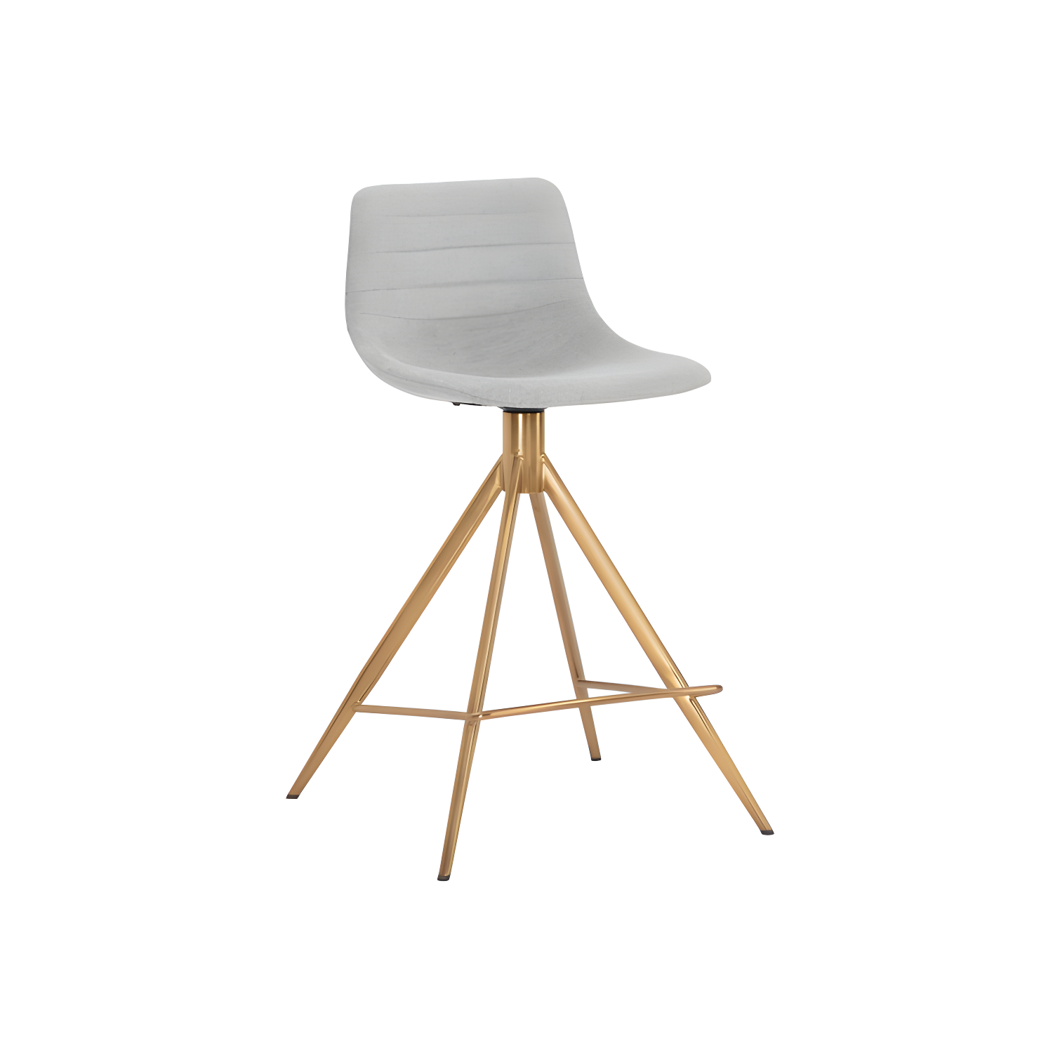 Belfast Koala Grey Gold-Base Swivel 26" Bar Stool