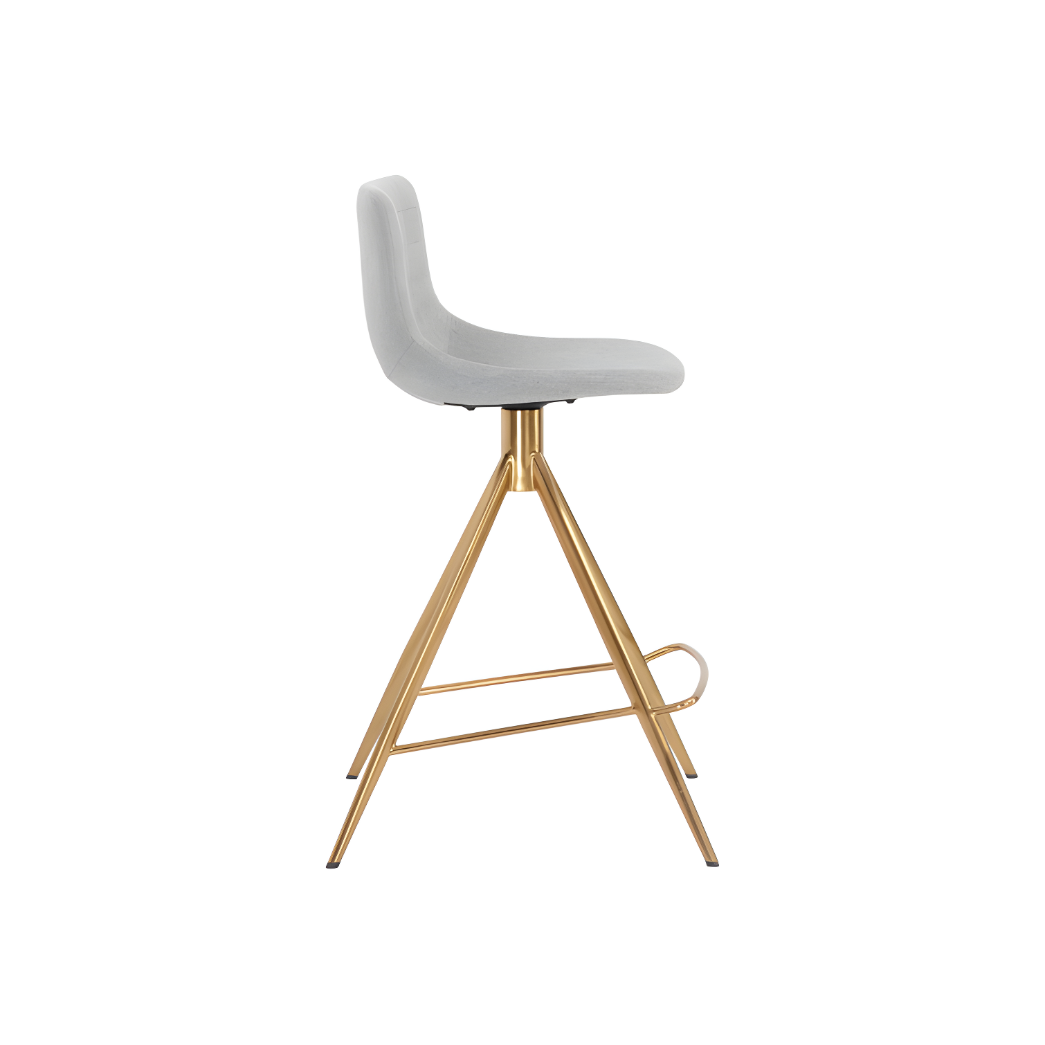Belfast Koala Grey Gold-Base Swivel 26" Bar Stool