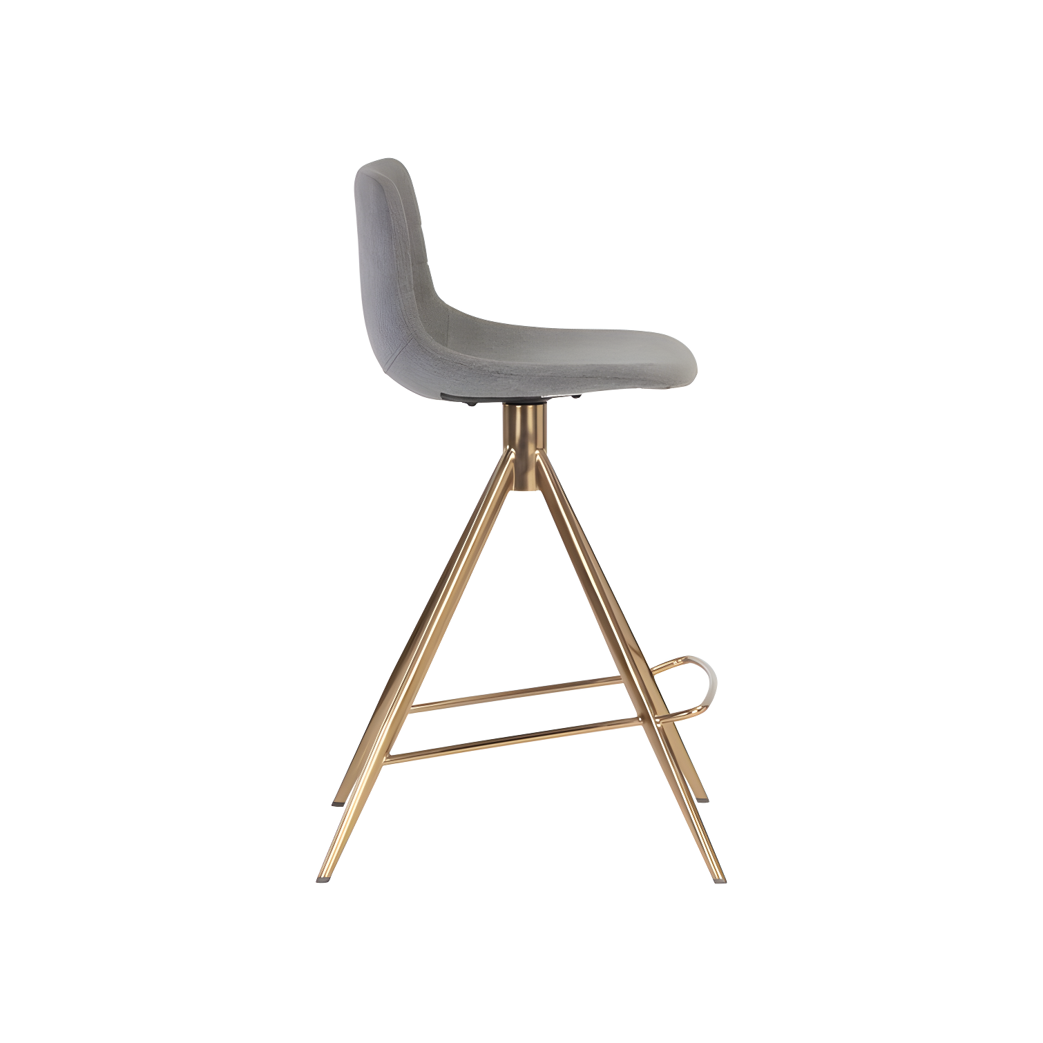 Belfast Koala Grey Gold-Base Swivel 26" Bar Stool