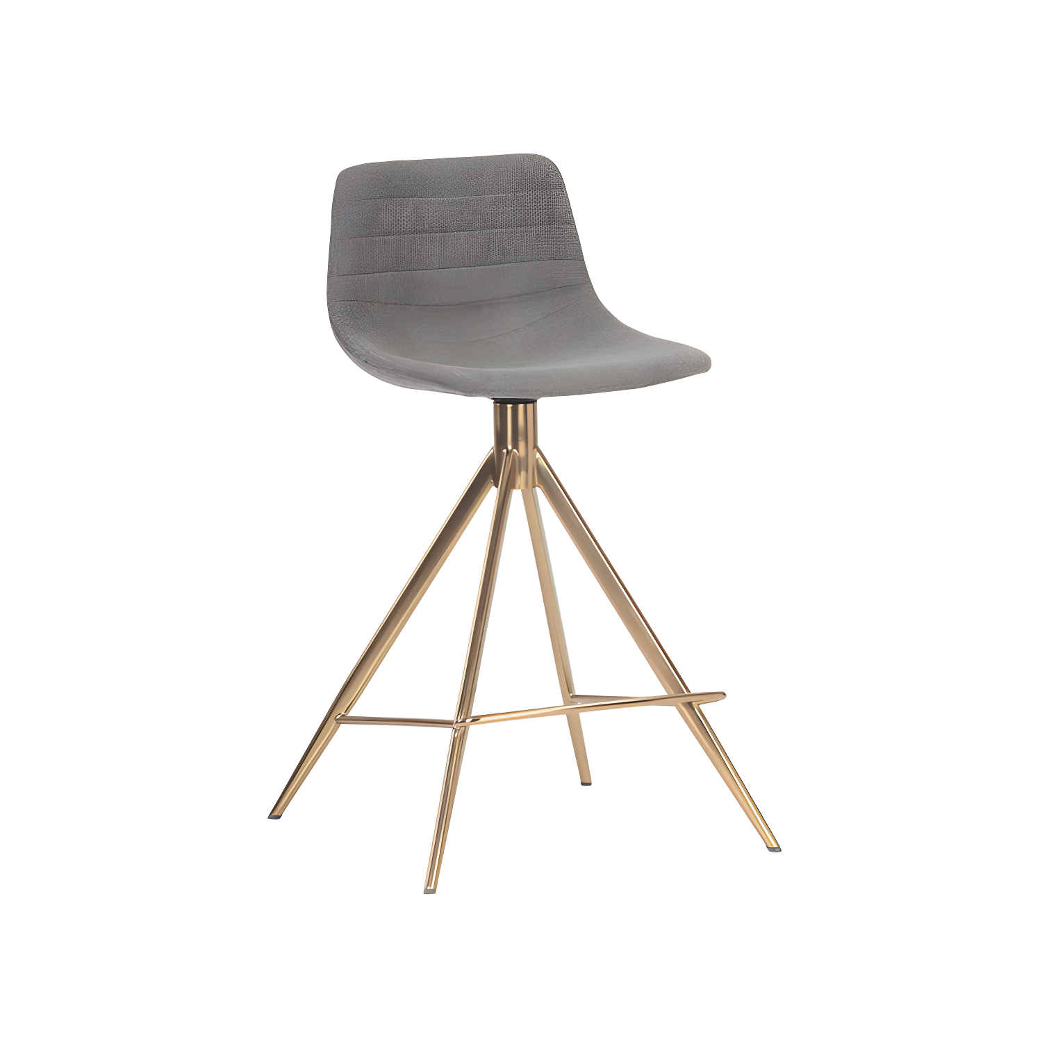 Belfast Koala Grey Gold-Base Swivel 26" Bar Stool