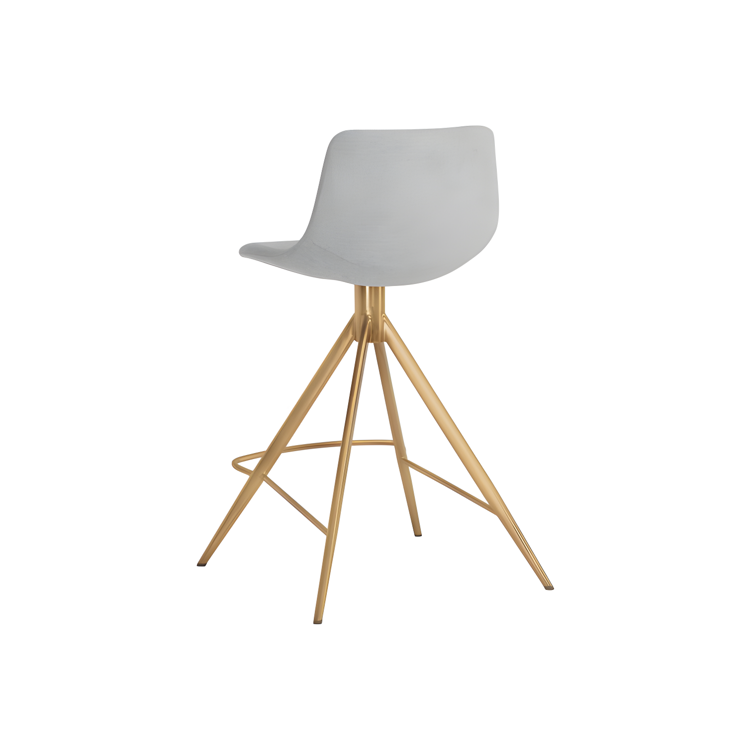 Belfast Koala Grey Gold-Base Swivel 26" Bar Stool