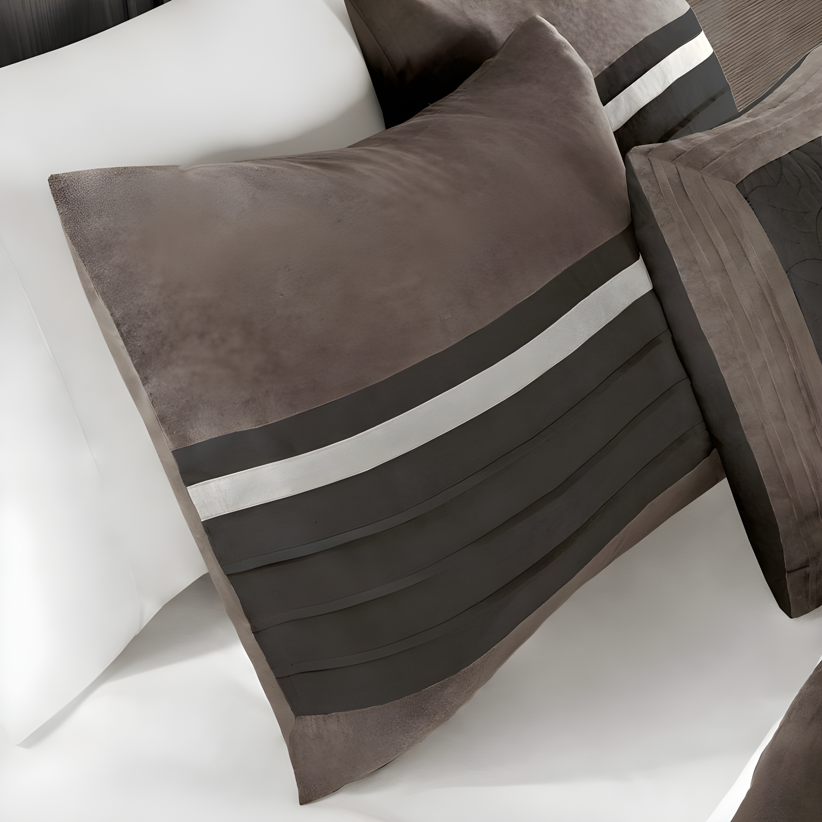 Madison Park Palmer 7 PC Pieced Faux Suede Comforter Set