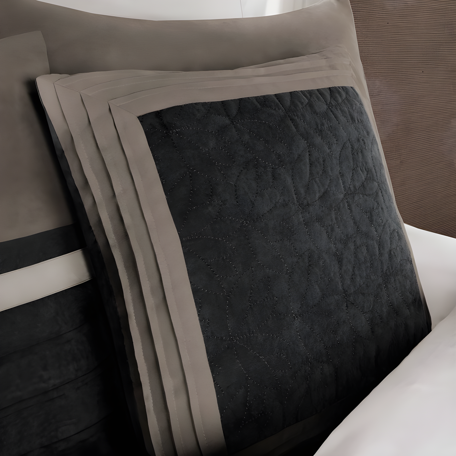 Madison Park Palmer 7 PC Pieced Faux Suede Comforter Set