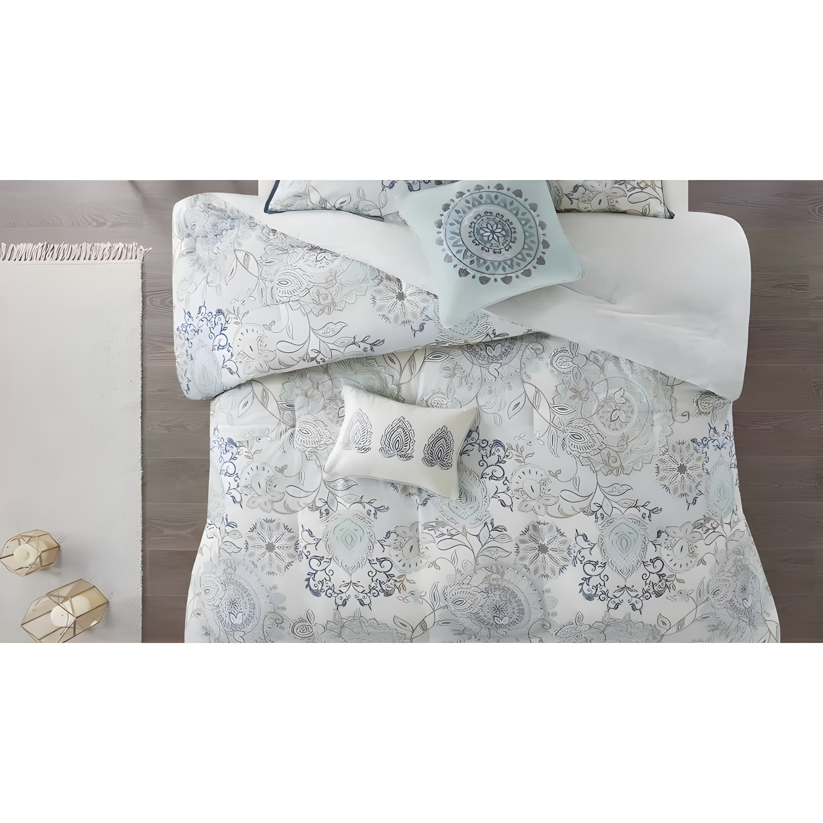 Madison Park Palmer 7 PC Pieced Faux Suede Comforter Set