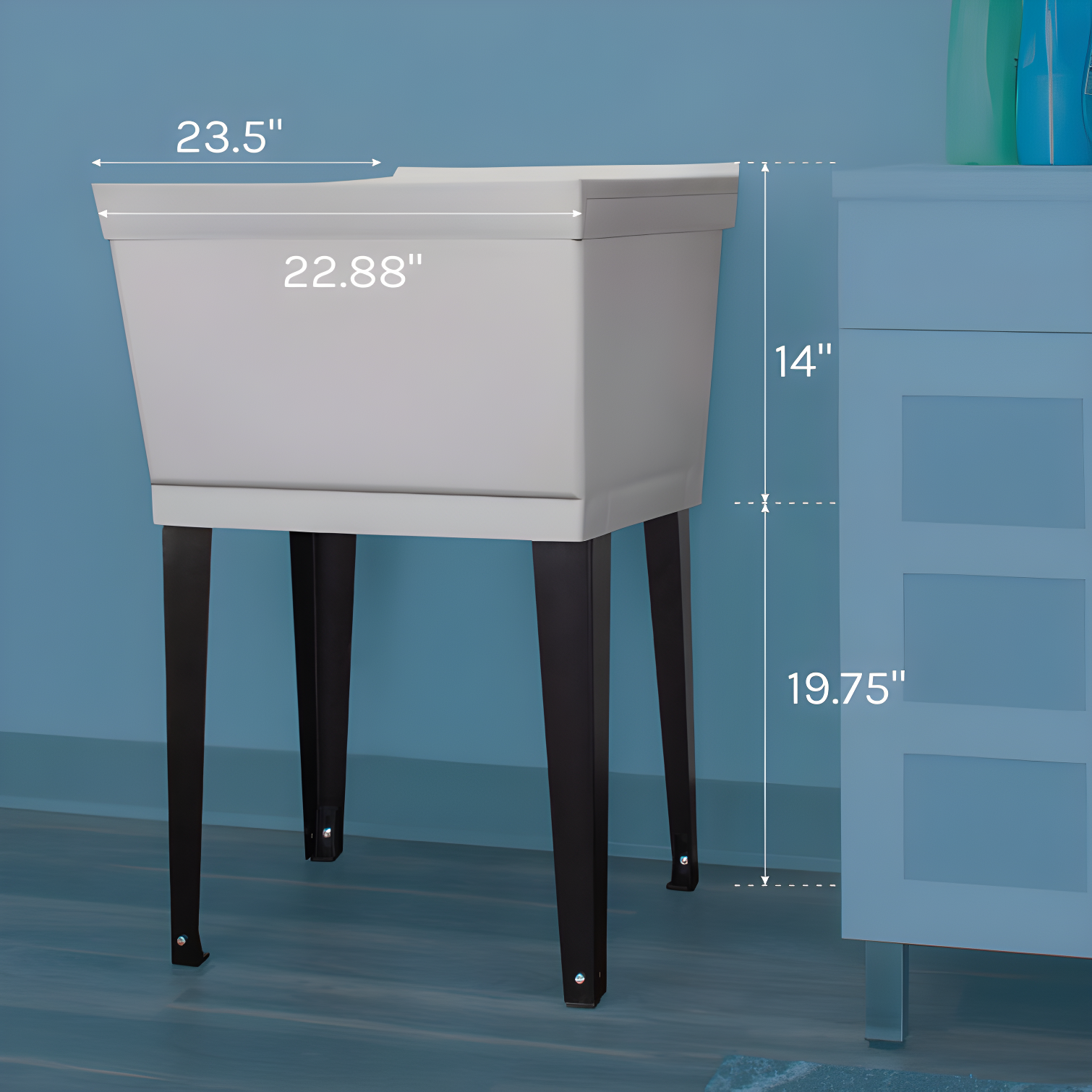 23.5'' L x 23.5'' W Free Standing Laundry Sink