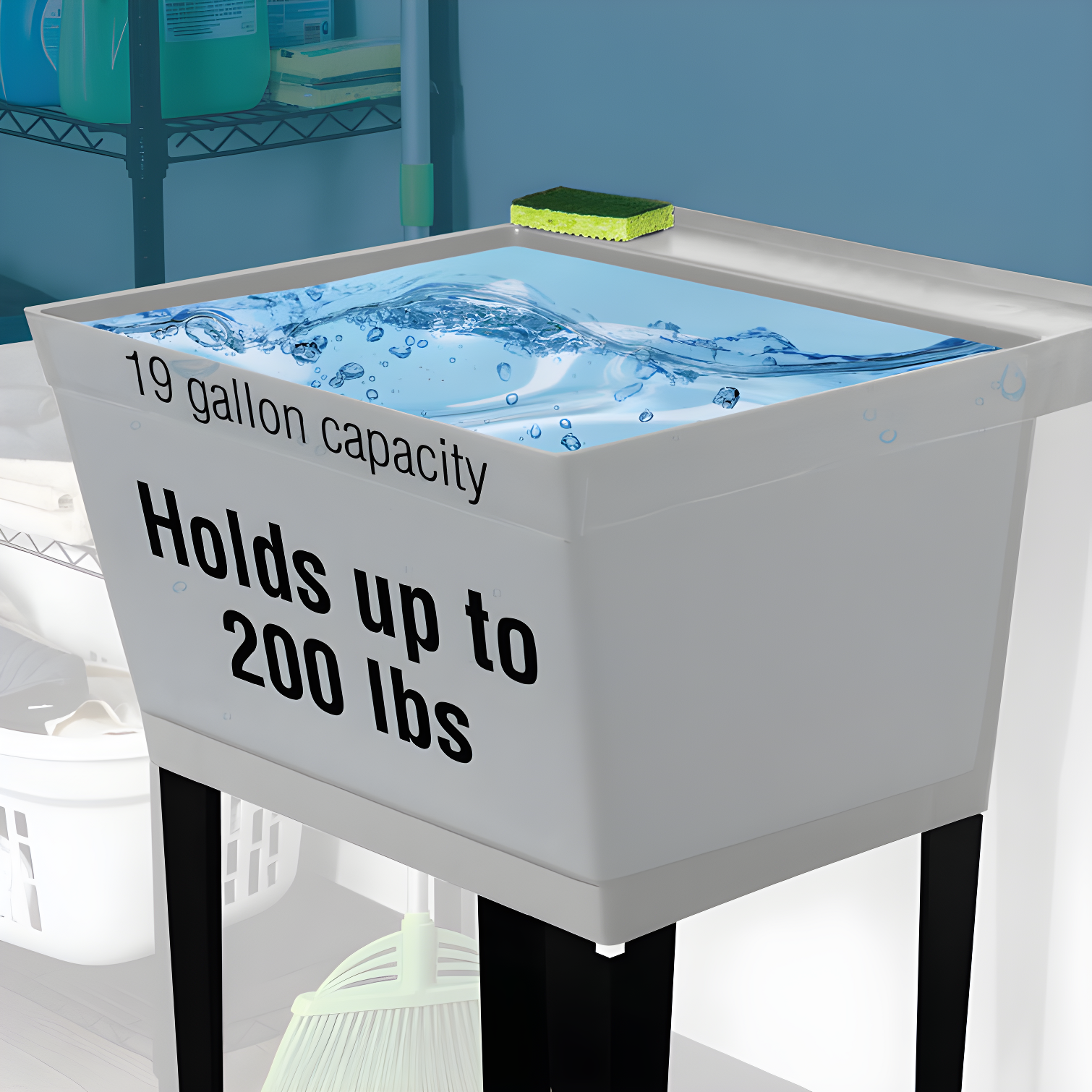 23.5'' L x 23.5'' W Free Standing Laundry Sink