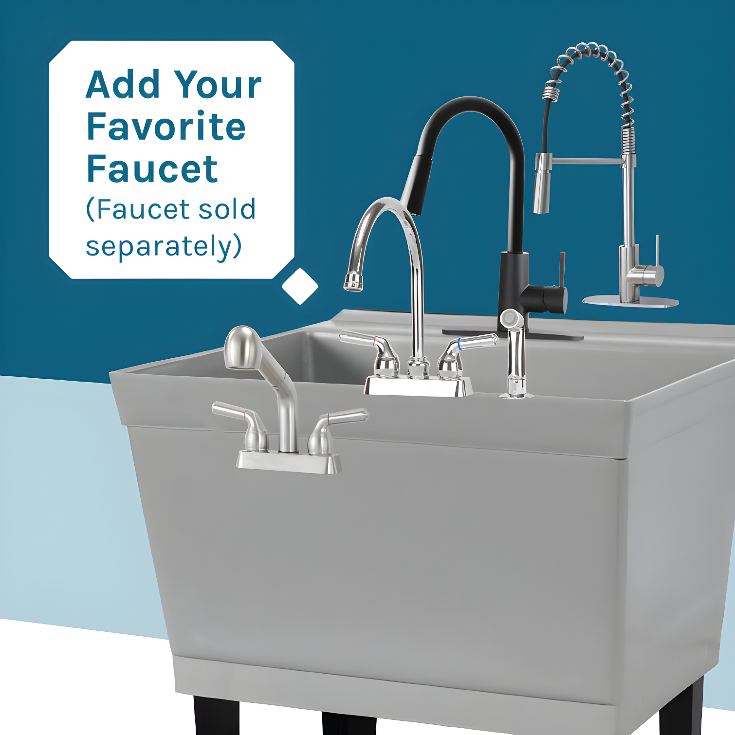 23.5'' L x 23.5'' W Free Standing Laundry Sink