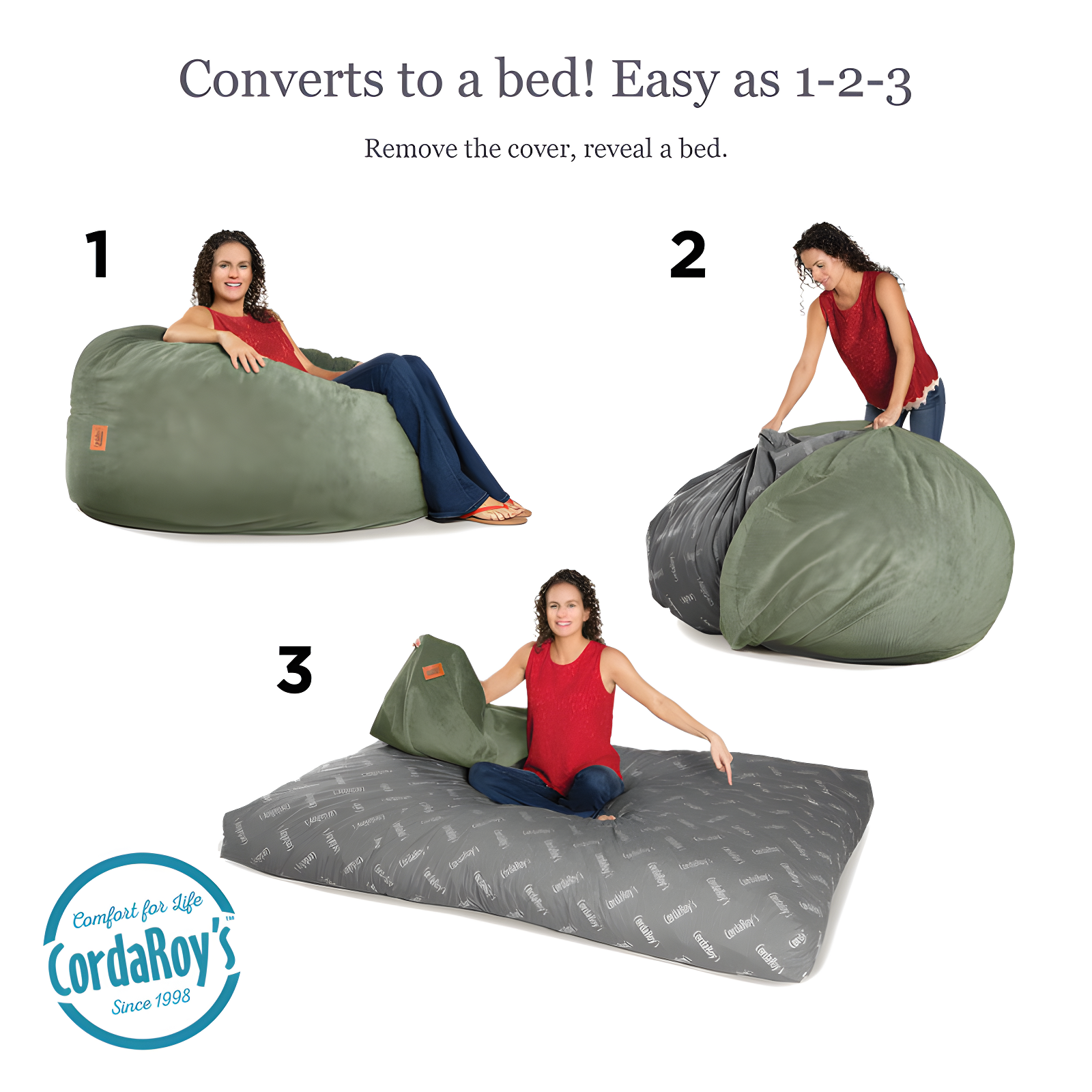 CordaRoy's CordaRoy's Chenille Convertible Bean Bag Chair
